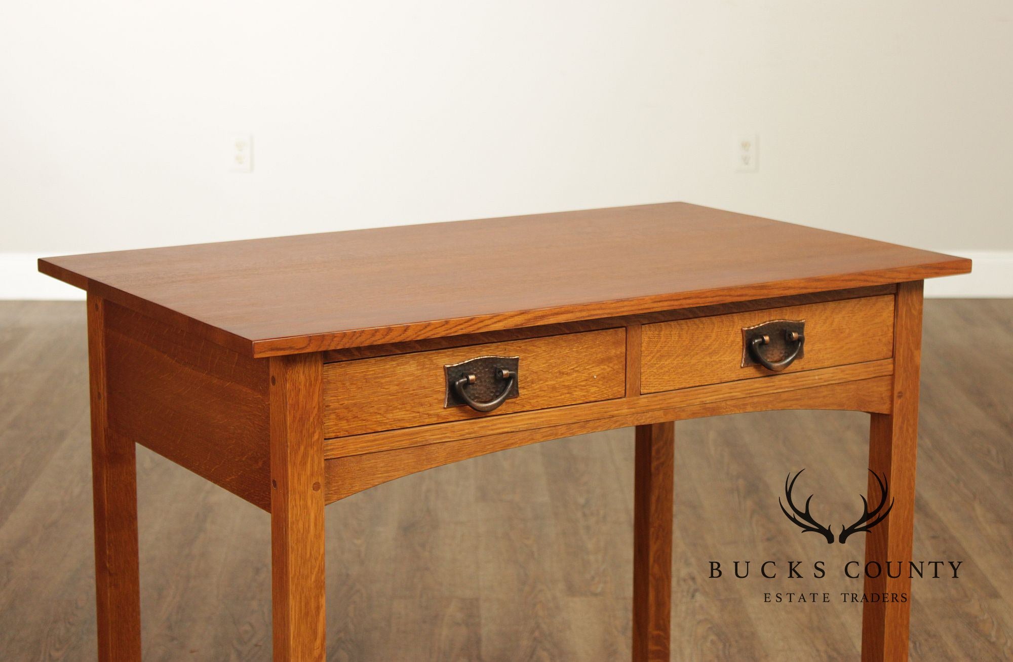 Stickley Mission Collection Oak Two Drawer Writing Desk