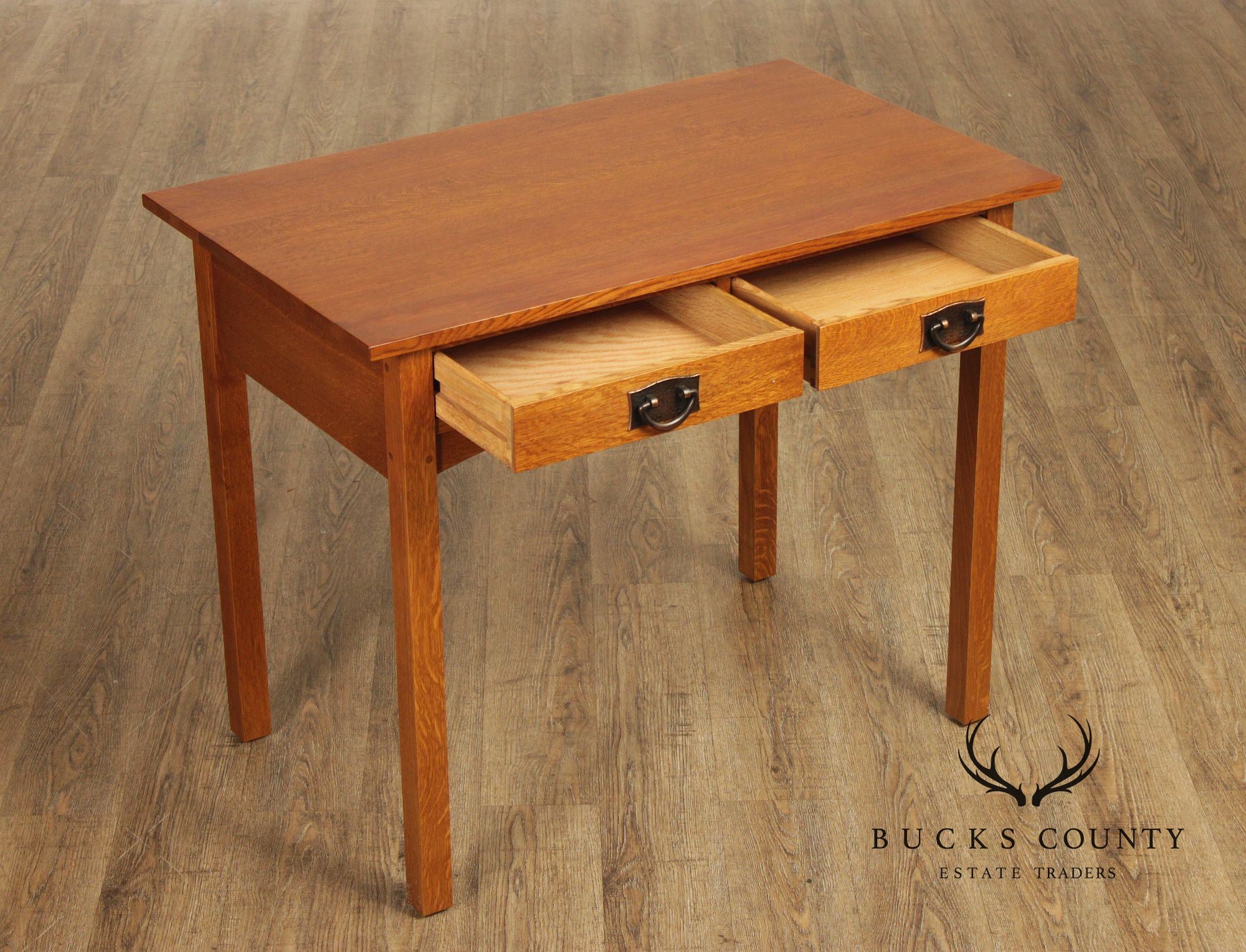 Stickley Mission Collection Oak Two Drawer Writing Desk