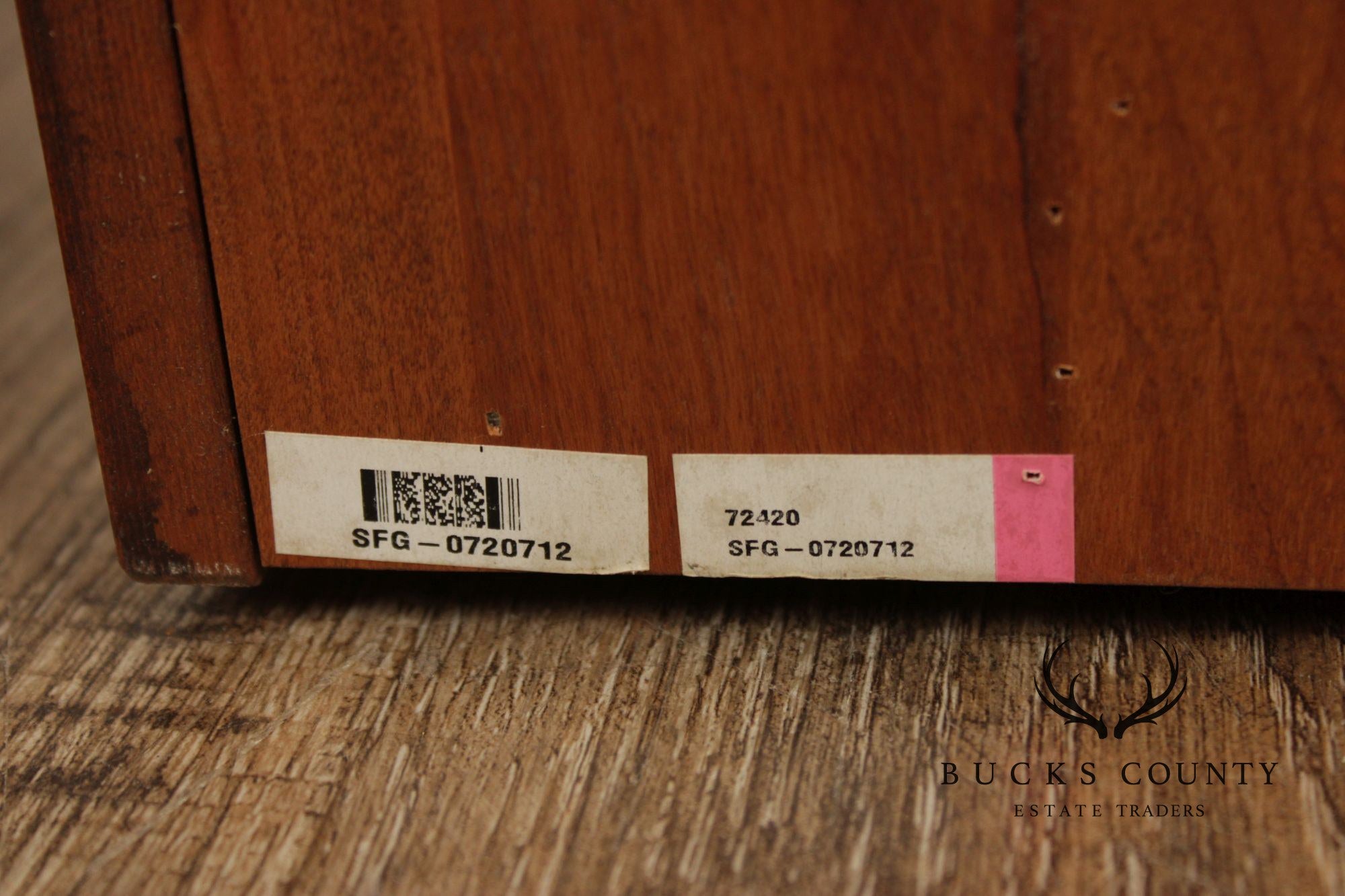 Stickley Tall Cherry Traditional Lighted Glass Door Display Cabinet