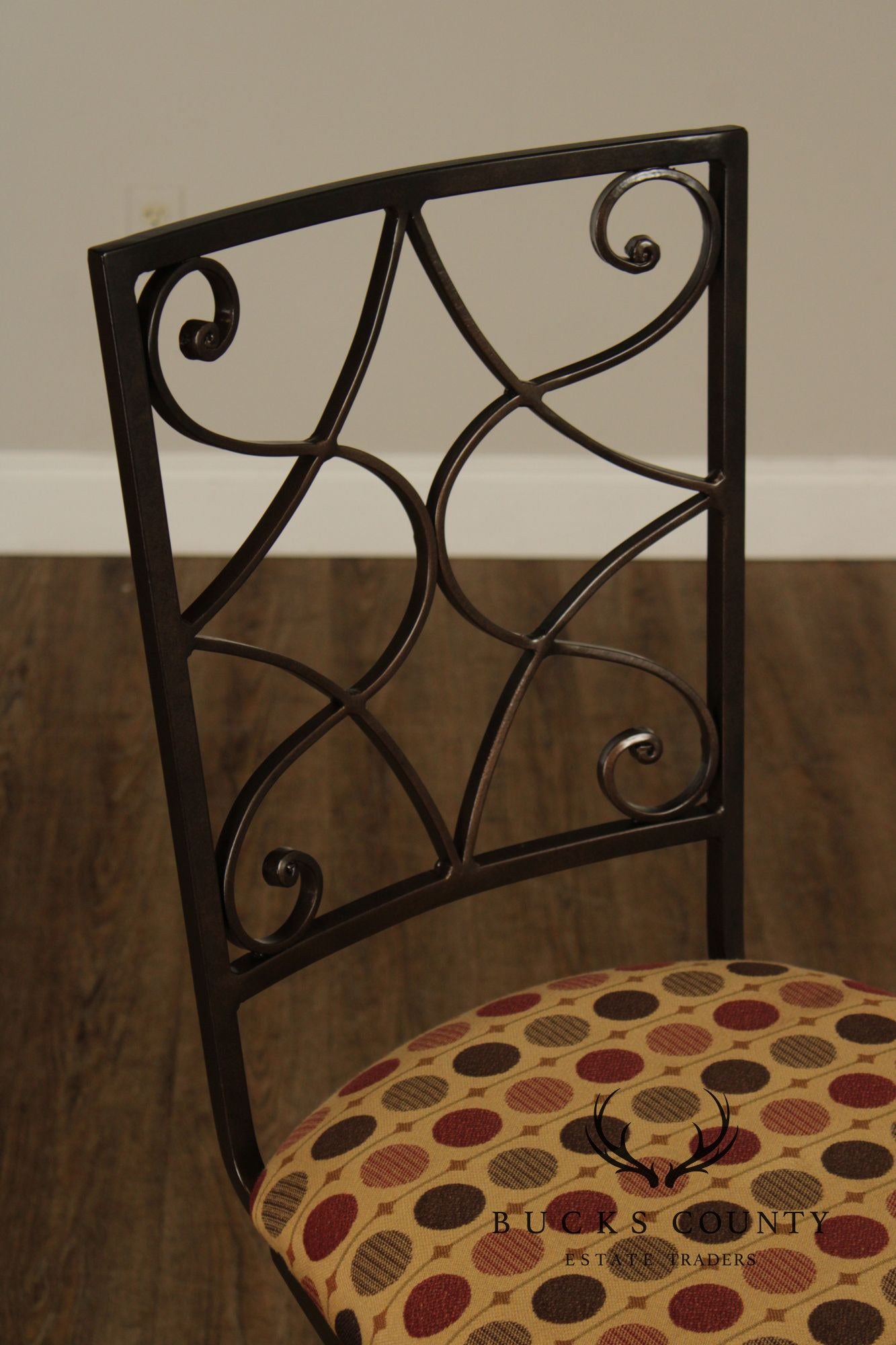 Charleston Forge Set of Five Wrought Iron Swivel Bar Stools