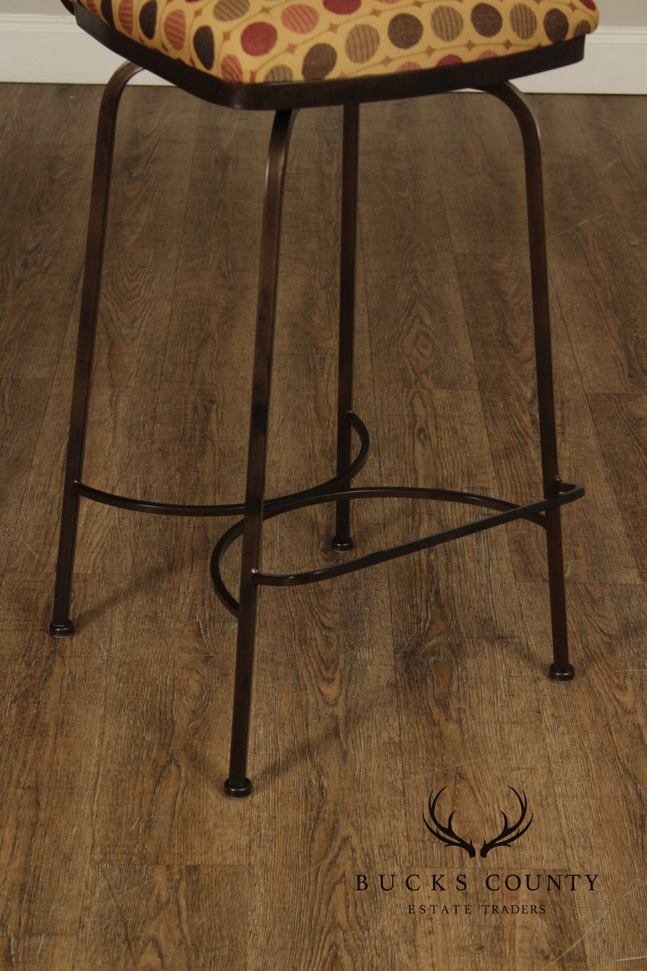 Charleston Forge Set of Five Wrought Iron Swivel Bar Stools