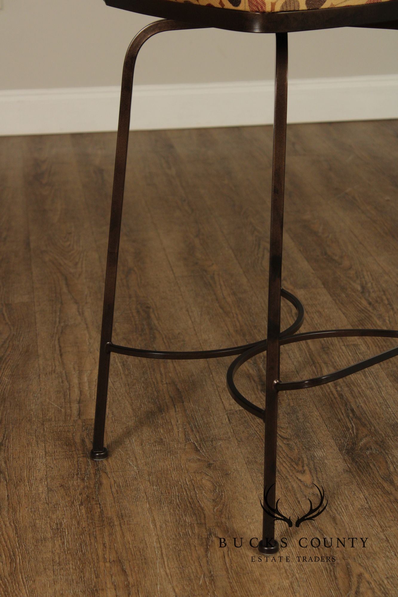 Charleston Forge Set of Five Wrought Iron Swivel Bar Stools