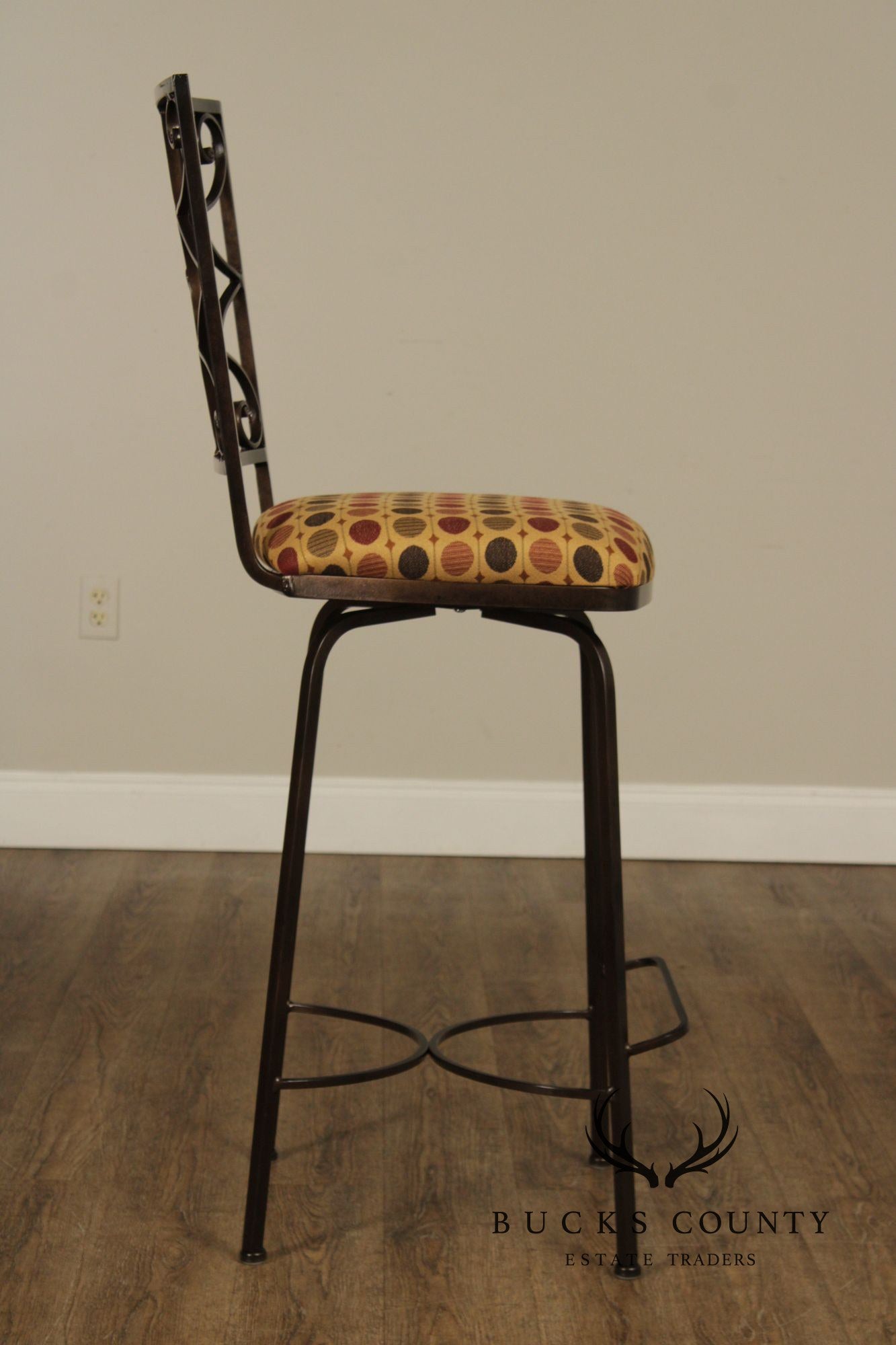 Charleston Forge Set of Five Wrought Iron Swivel Bar Stools