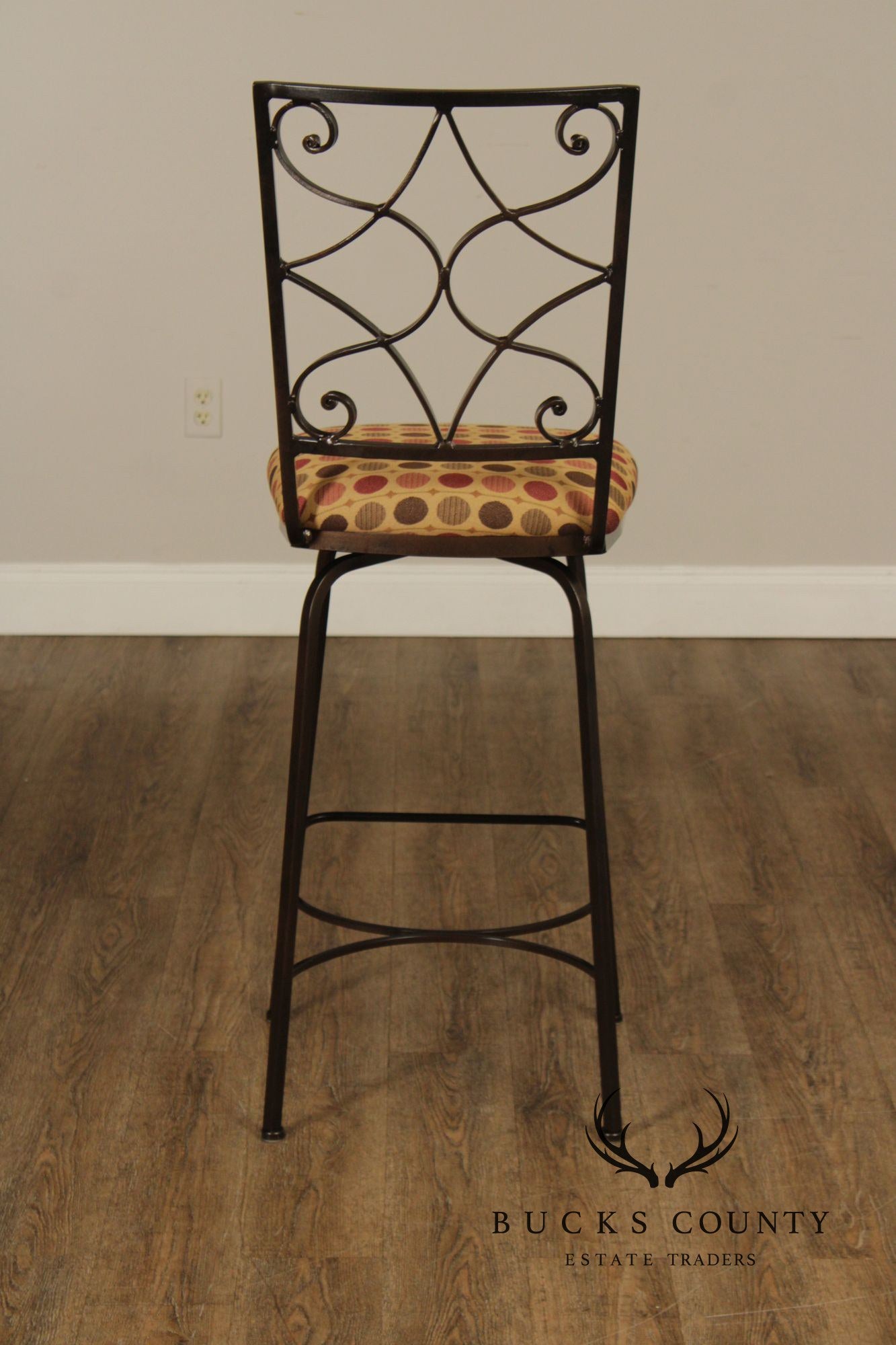 Charleston Forge Set of Five Wrought Iron Swivel Bar Stools