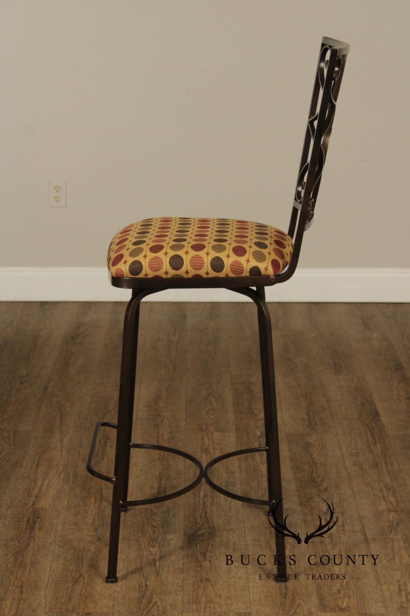 Charleston Forge Set of Five Wrought Iron Swivel Bar Stools