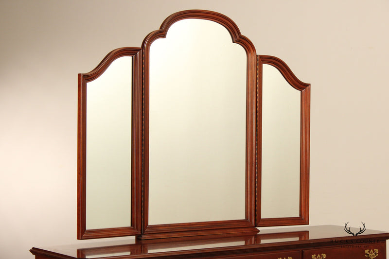 Ethan Allen 'Georgian Court' Cherry Triple Dresser and Mirror