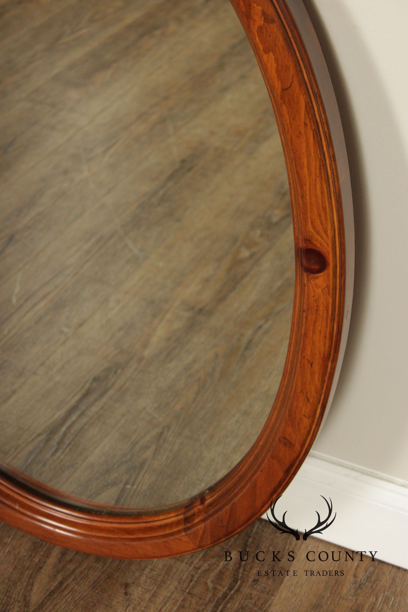 Ethan Allen Vintage Oval Pine Wall Mirror