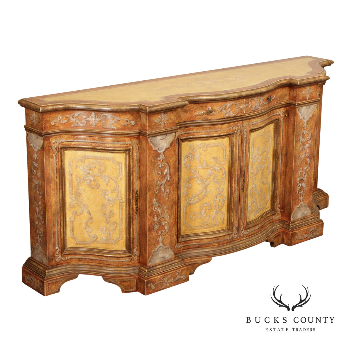 Decorative Crafts Inc Italian Style Hand Painted Credenza Sideboard