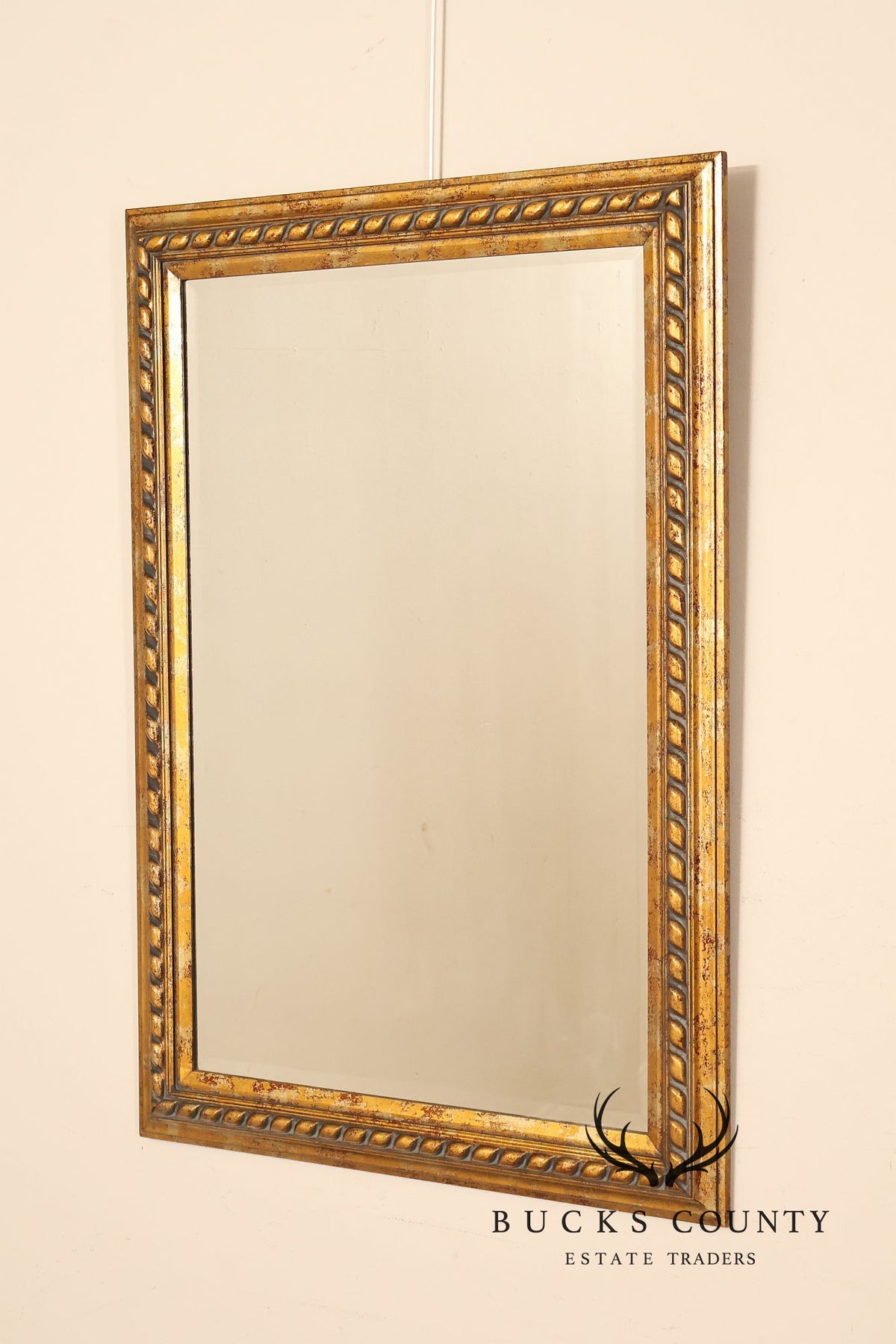 Traditional Giltwood Beveled Rectangular Wall Mirror