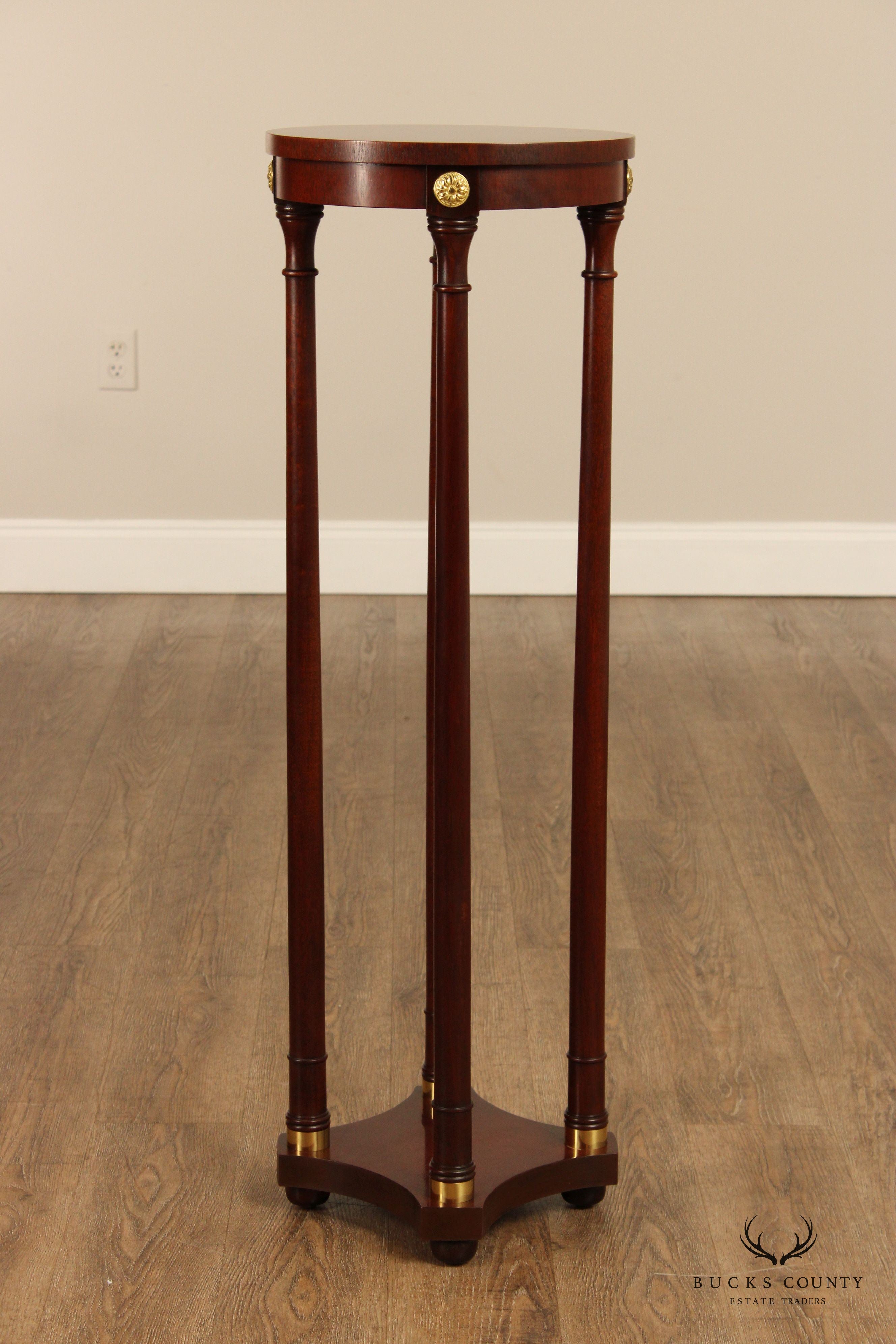 Baker Furniture Empire Style Mahogany Pedestal Plant Stand