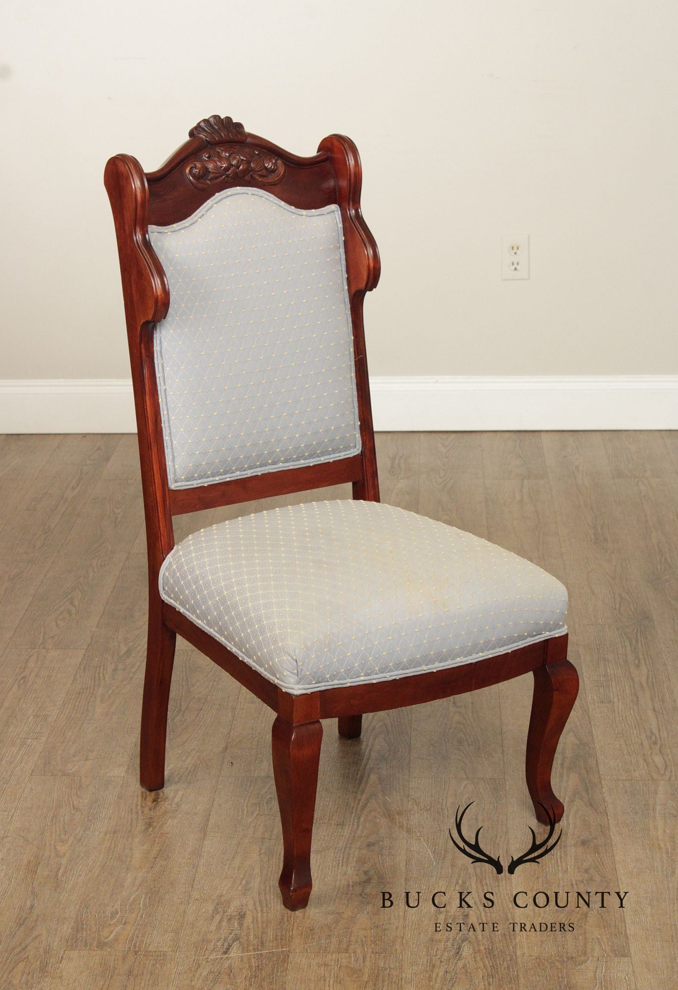 Antique Victorian Mahogany Set Of Two Parlor Chairs