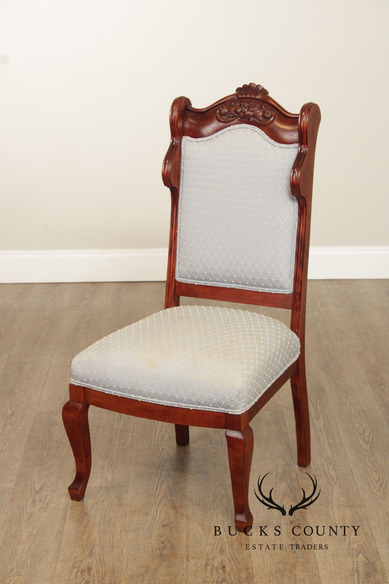 Antique Victorian Mahogany Set Of Two Parlor Chairs