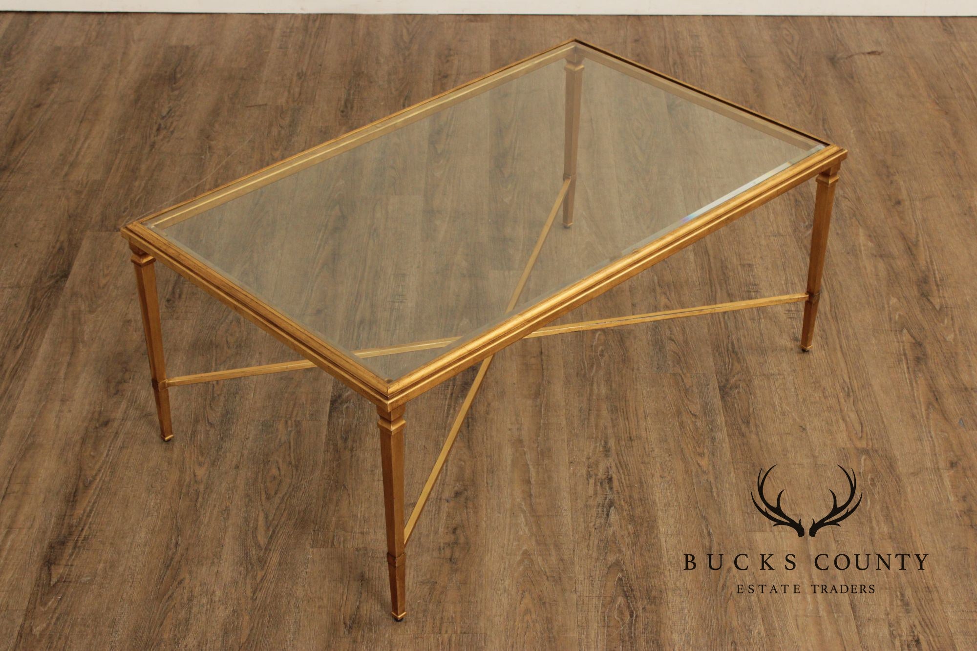 Ethan Allen 'Heron' Glass Top Coffee Table