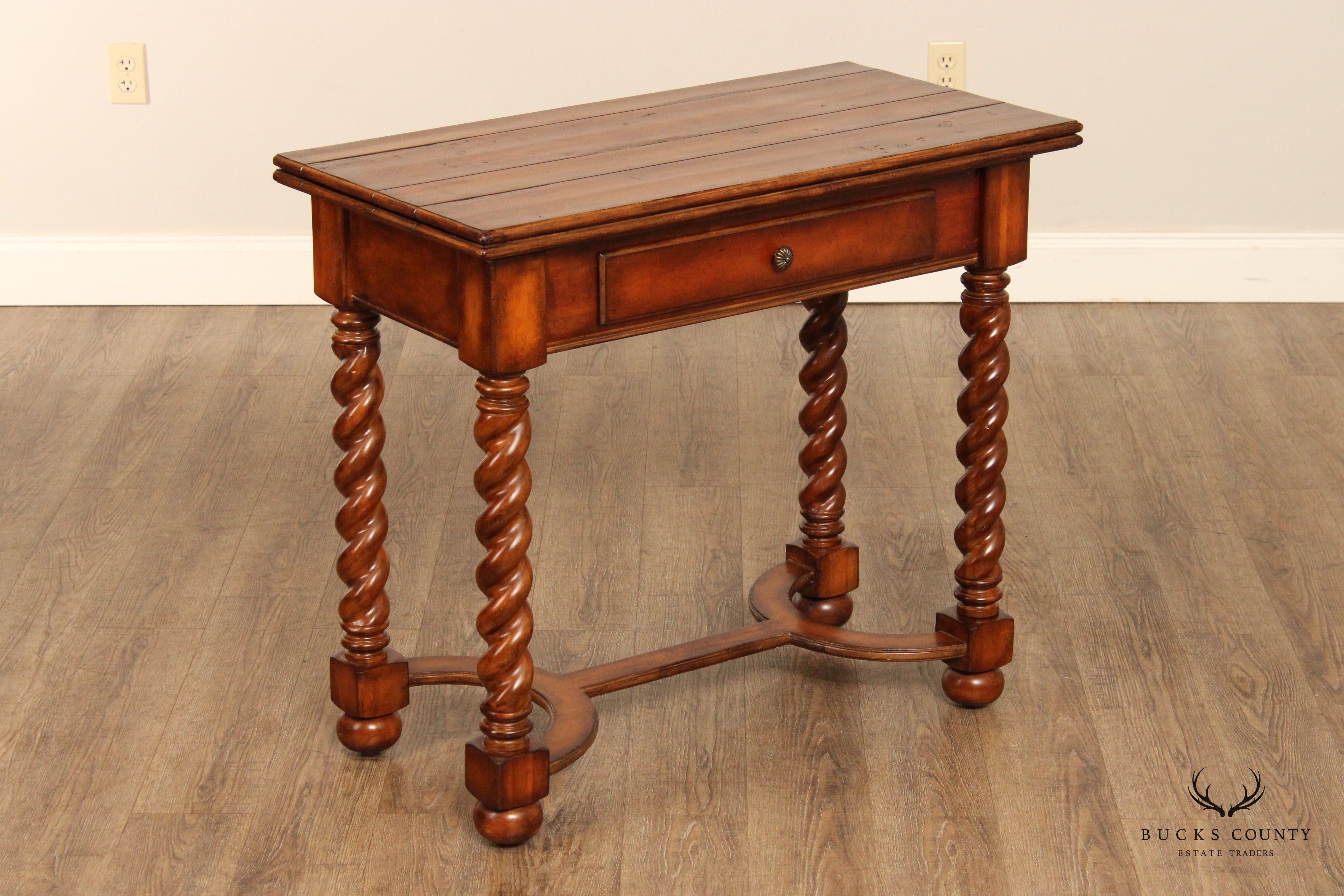Hooker Furniture English Jacobean Style Flip Top Console Table