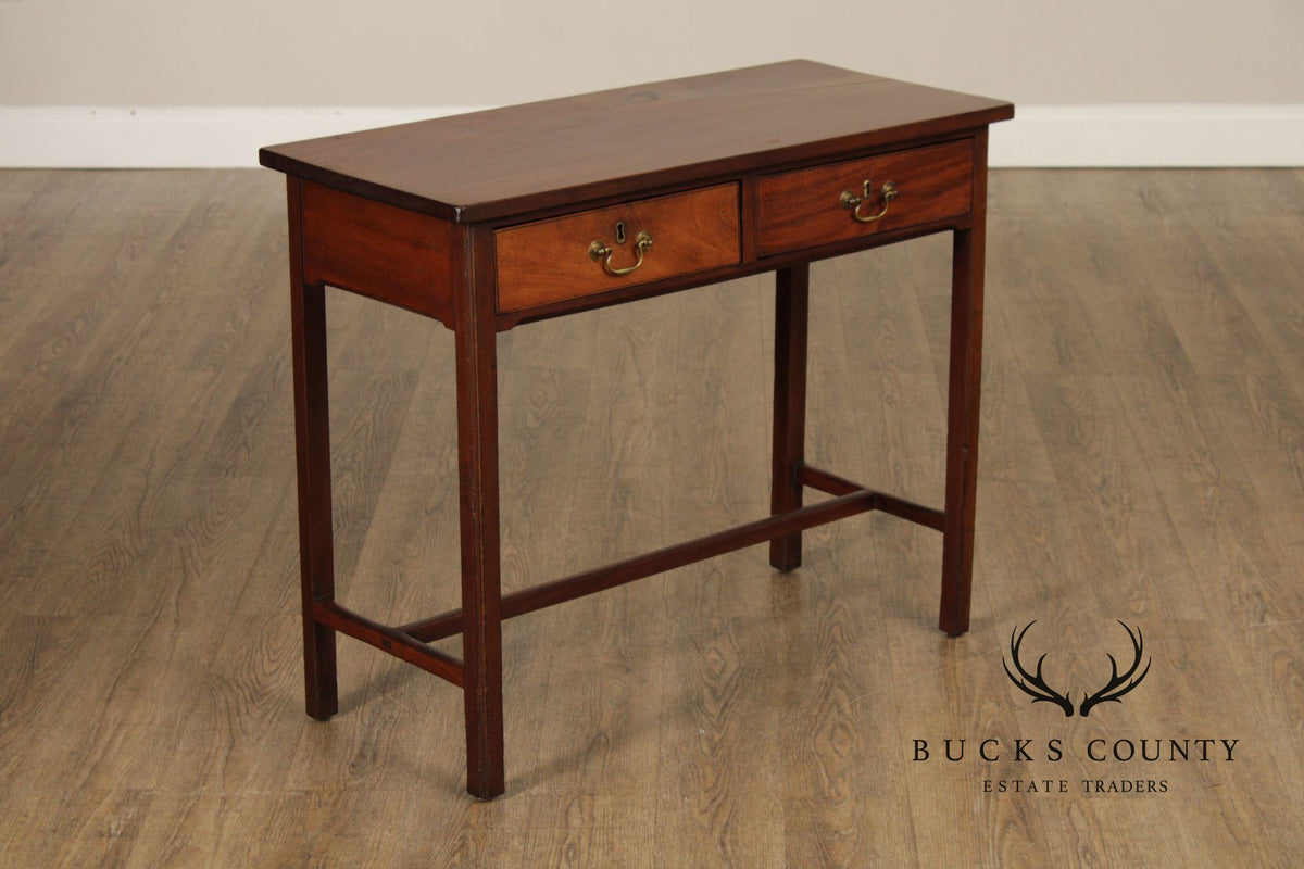 Antique Mahogany Two-Drawer Console Table