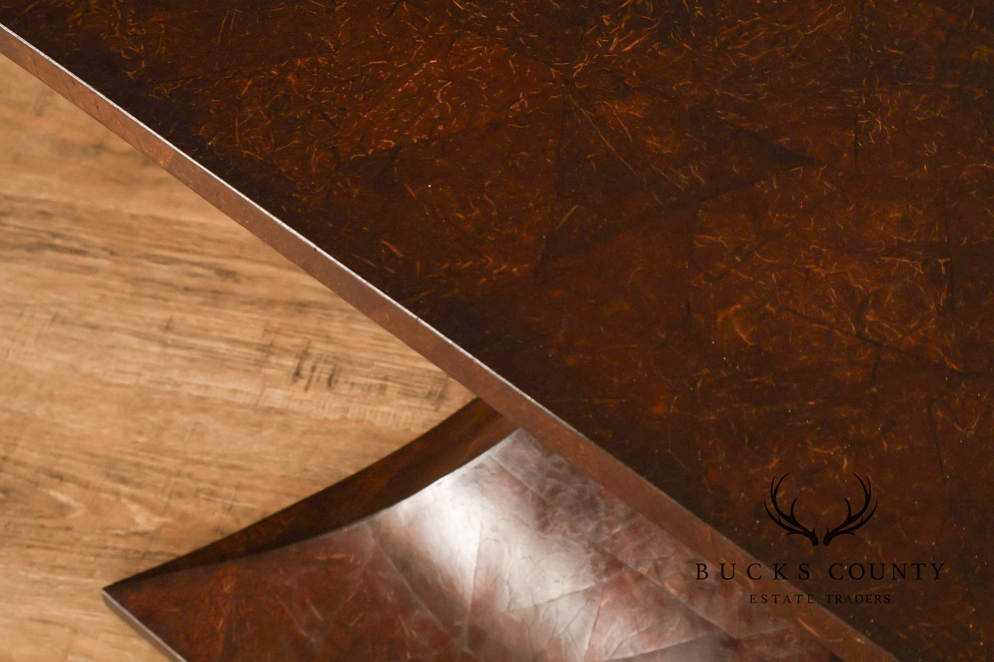 Sculptural Pair Of Coconut Shell Veneer Side Tables