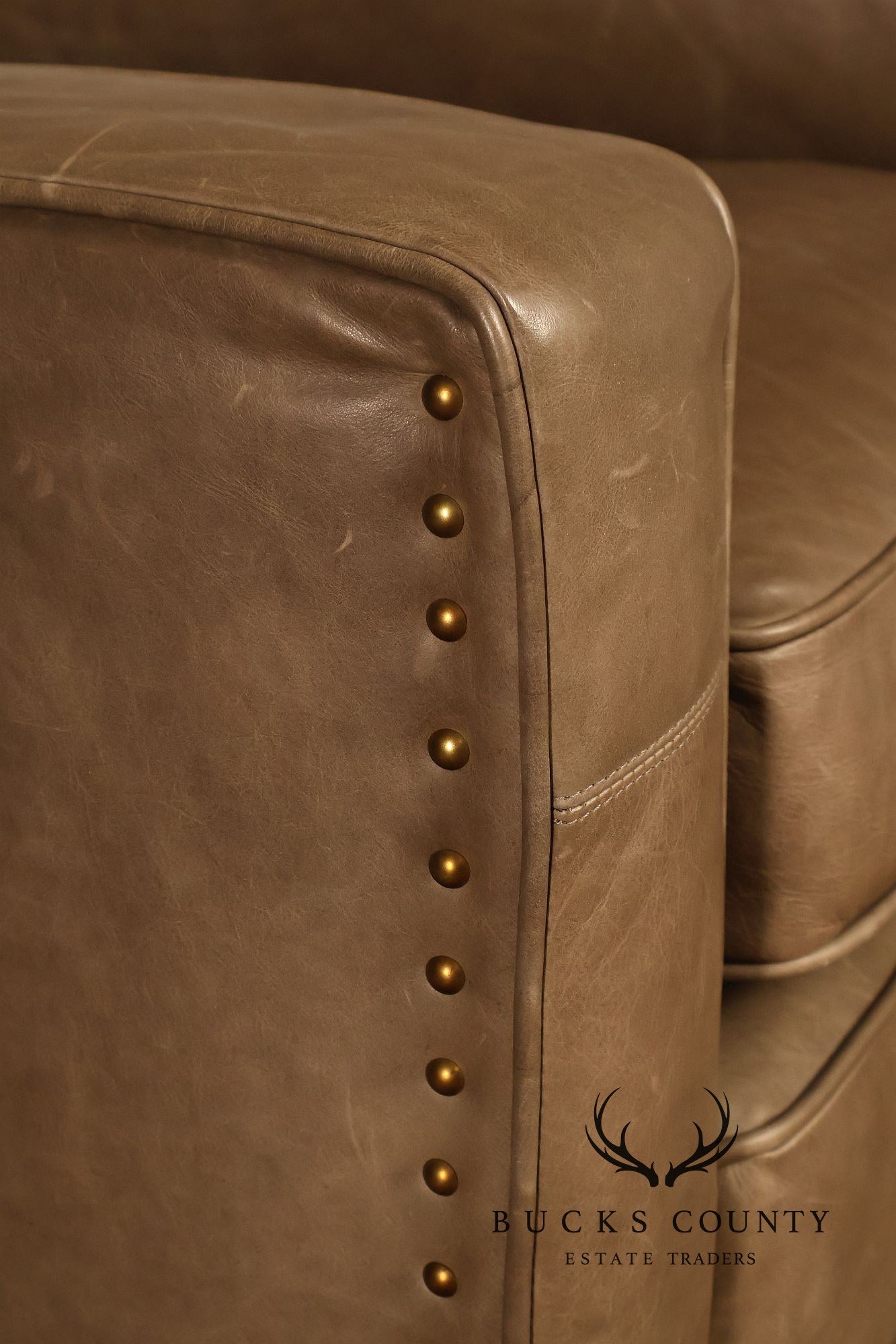 Restoration Hardware Pair Of Leather Swivel Club Chairs