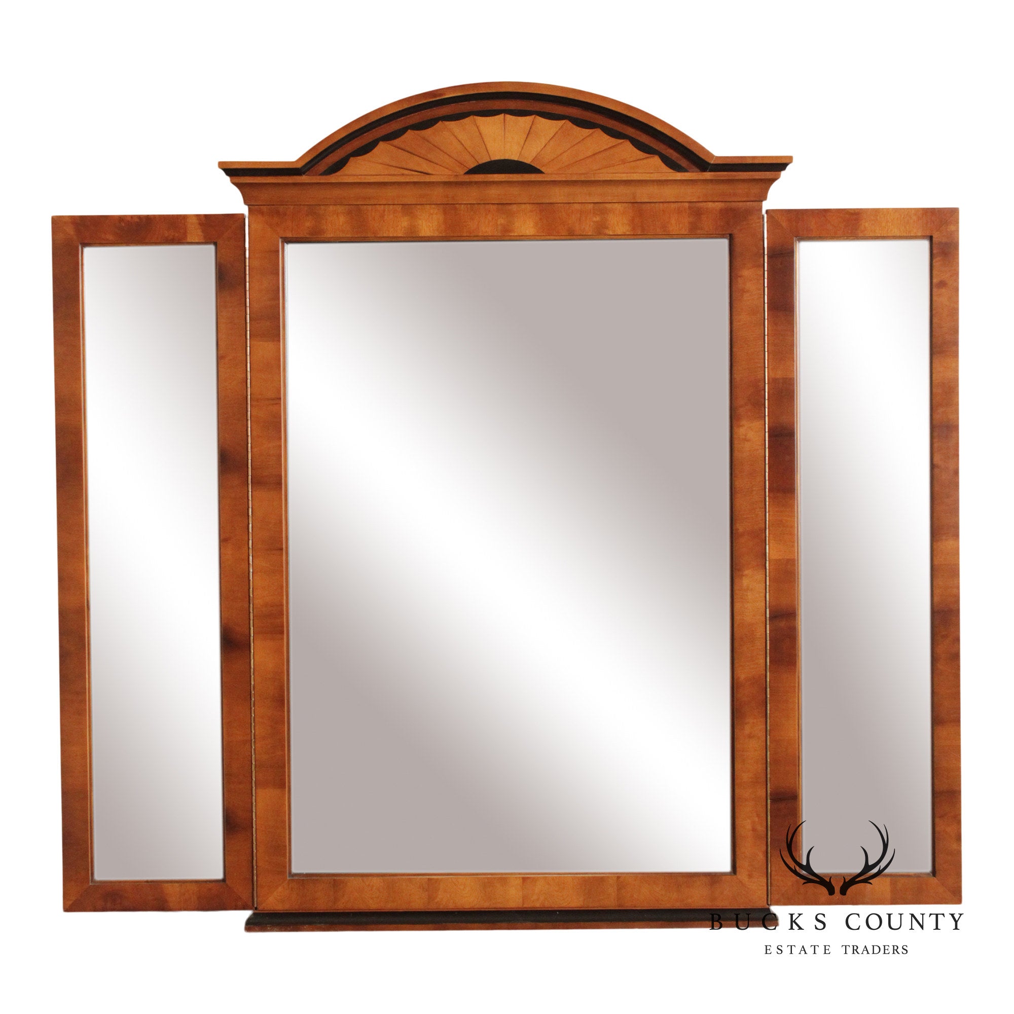 Century Furniture Empire Style Inlaid Tri-Fold Mirror