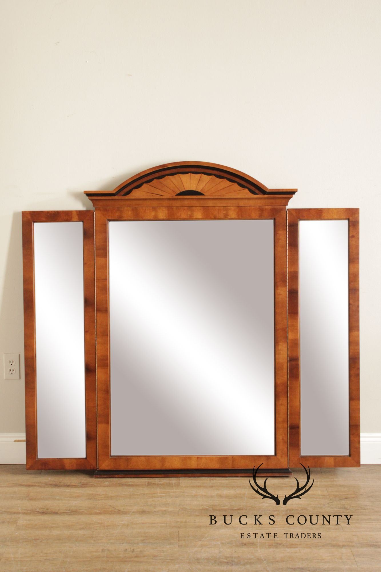 Century Furniture Empire Style Inlaid Tri-Fold Mirror