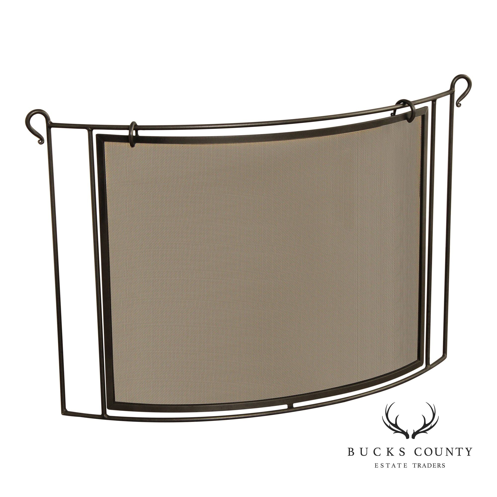 Pilgrim Bowed Forged Iron Fireplace Screen