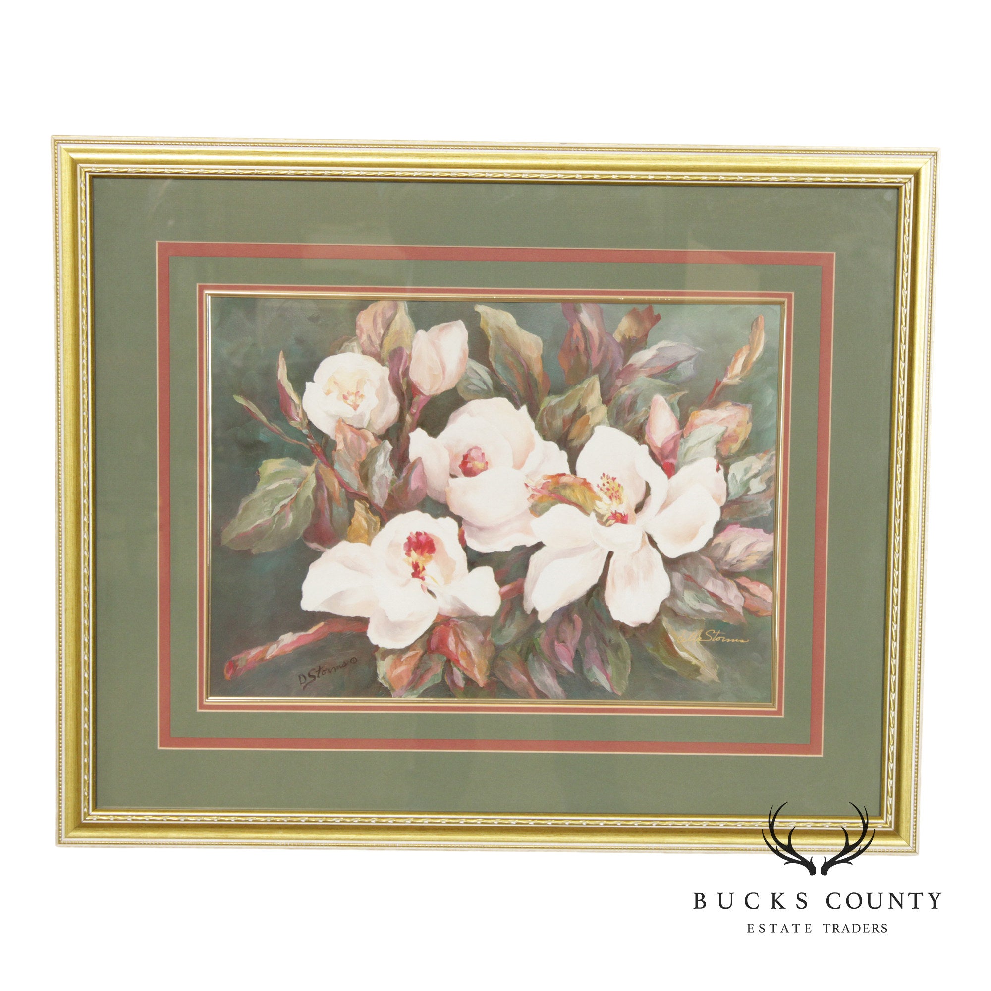 Della Storms Signed Print, 'Midnight Magnolia'
