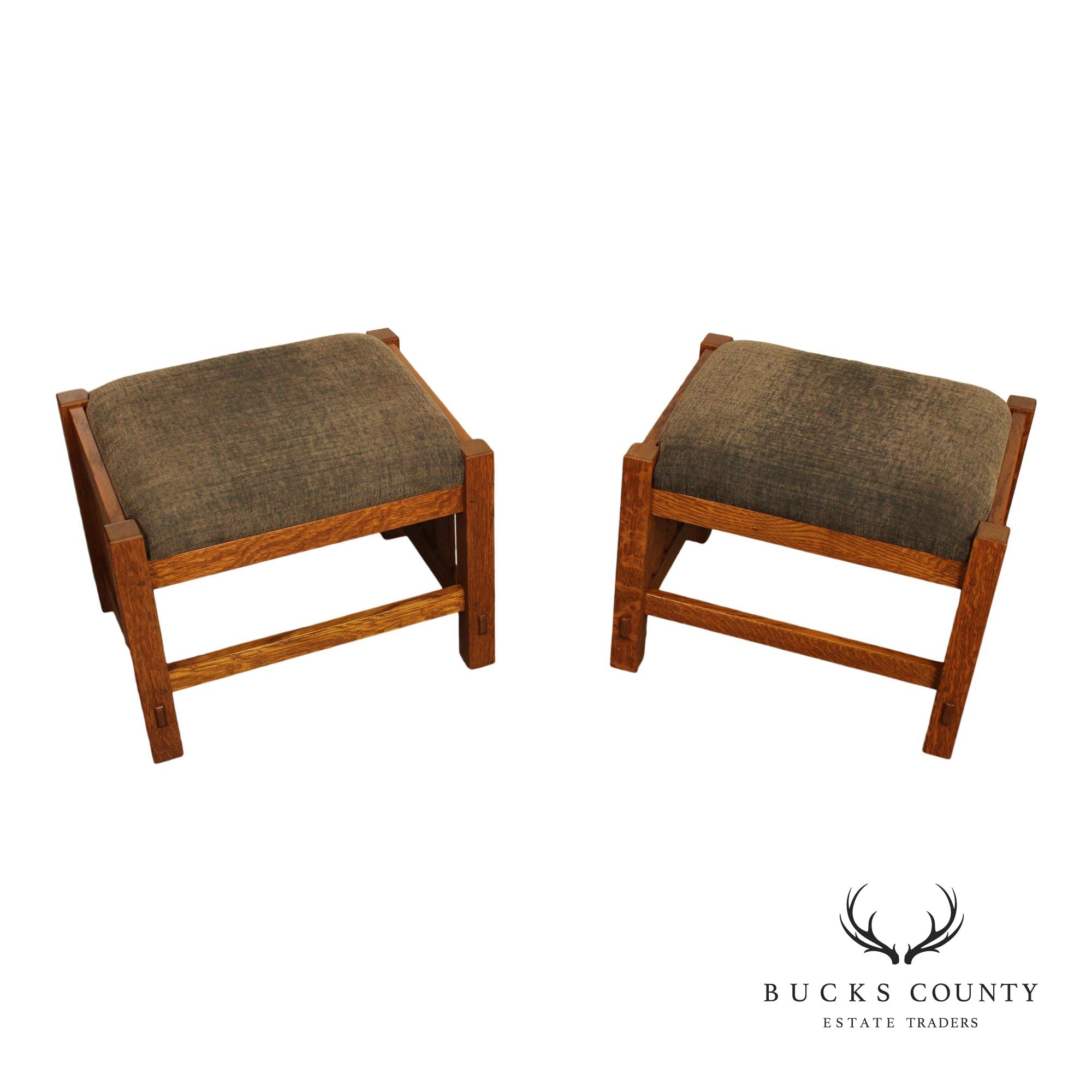 Stickley Mission Collection Pair of Oak Footstools