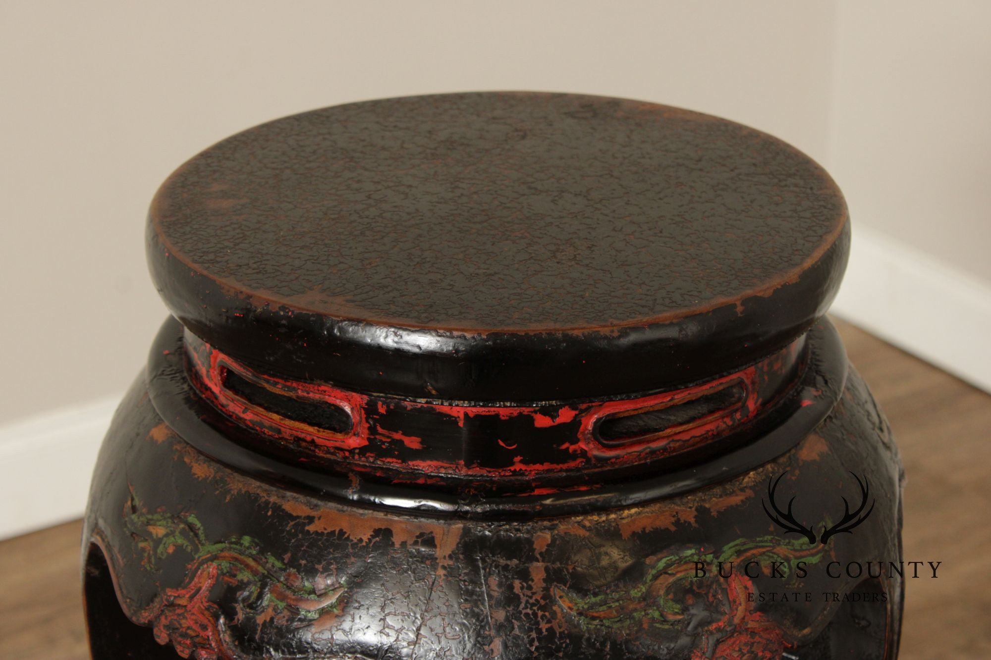 Vintage Asian Pair of Lacquered Plant Stands