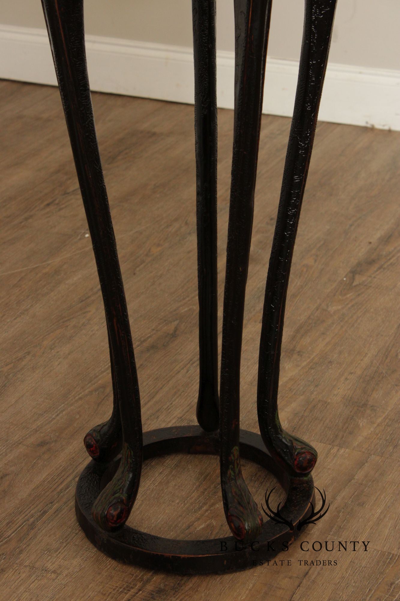 Vintage Asian Pair of Lacquered Plant Stands
