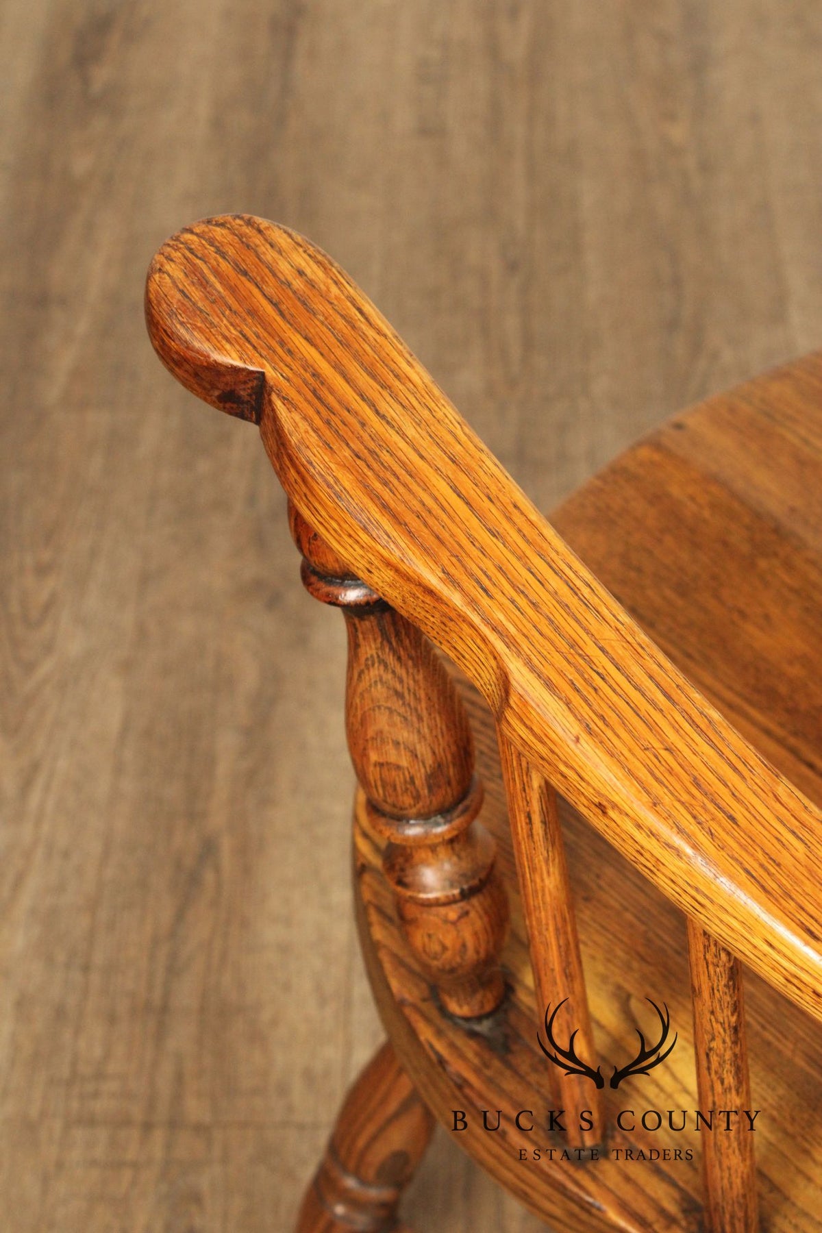 Antique Windsor Bow Back Set Of 4 Oak Dining Armchairs