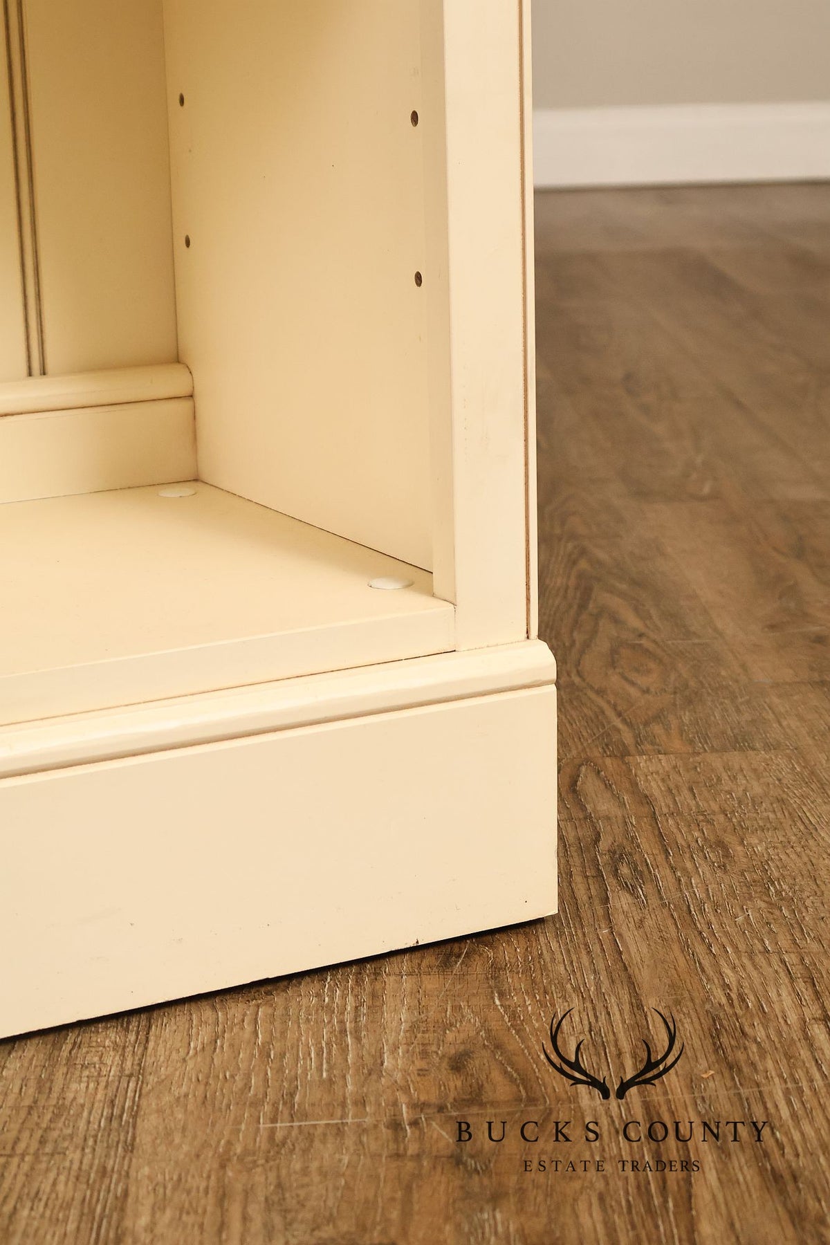 Ethan Allen Coastal Style Pair of Painted Open Bookcases