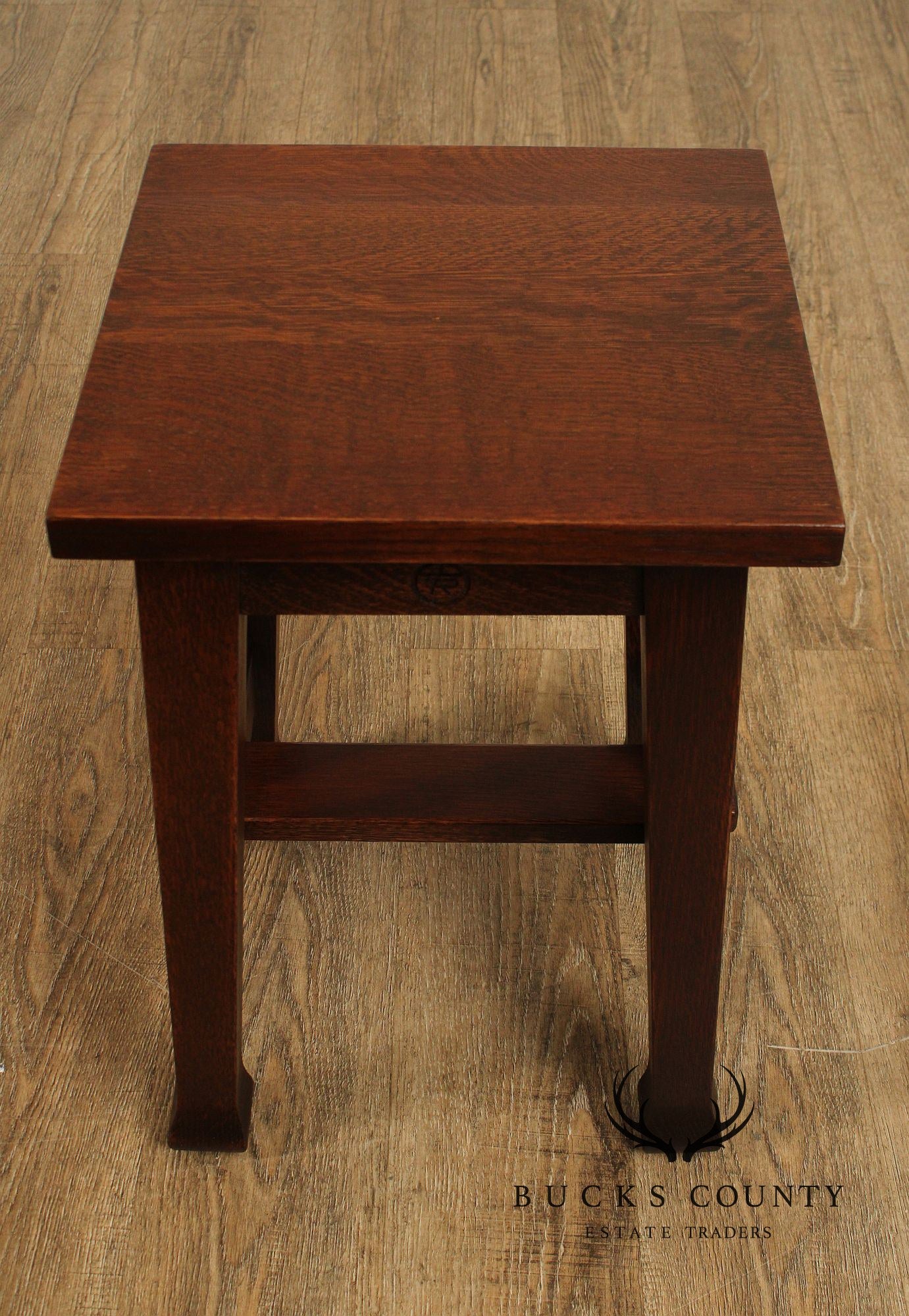 Stickley Mission Collection Oak Roycroft Tabouret Table