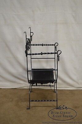 Antique Wrought Iron Savonarola X Form Arm Chair