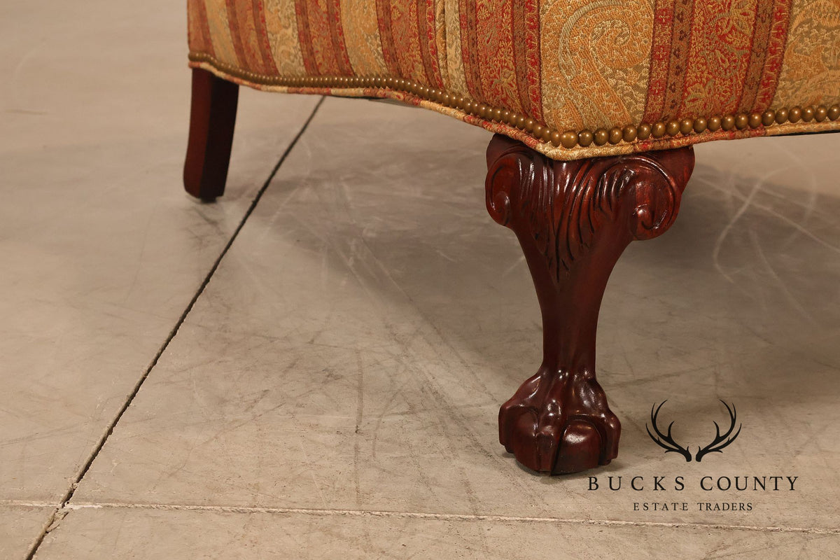 Hickory Chair Chippendale Style Custom Upholstered Wing backArmchair