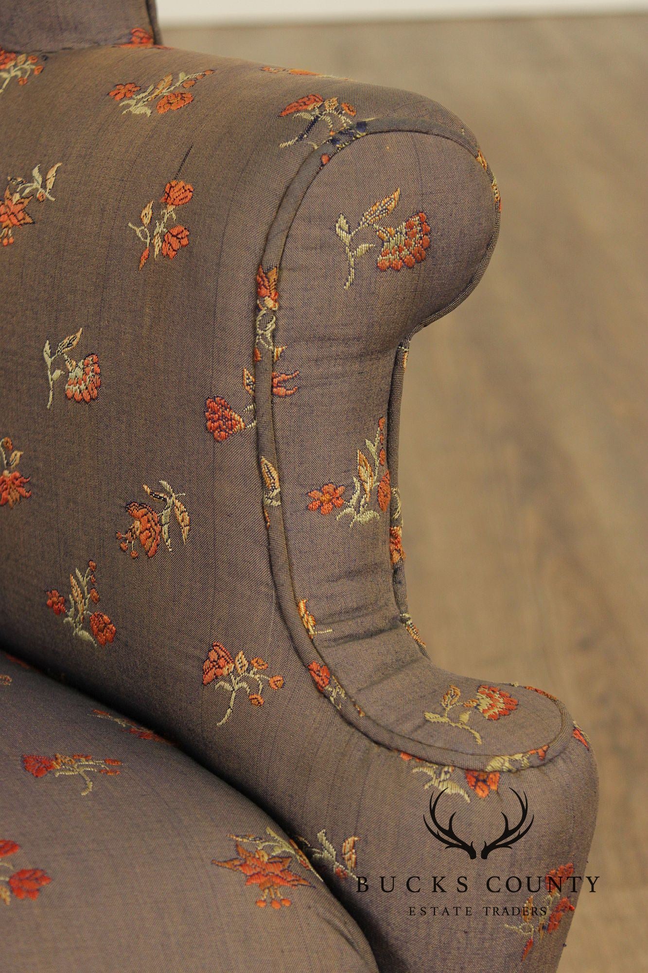 Antique English Regency Barrel Back Fireside Chair