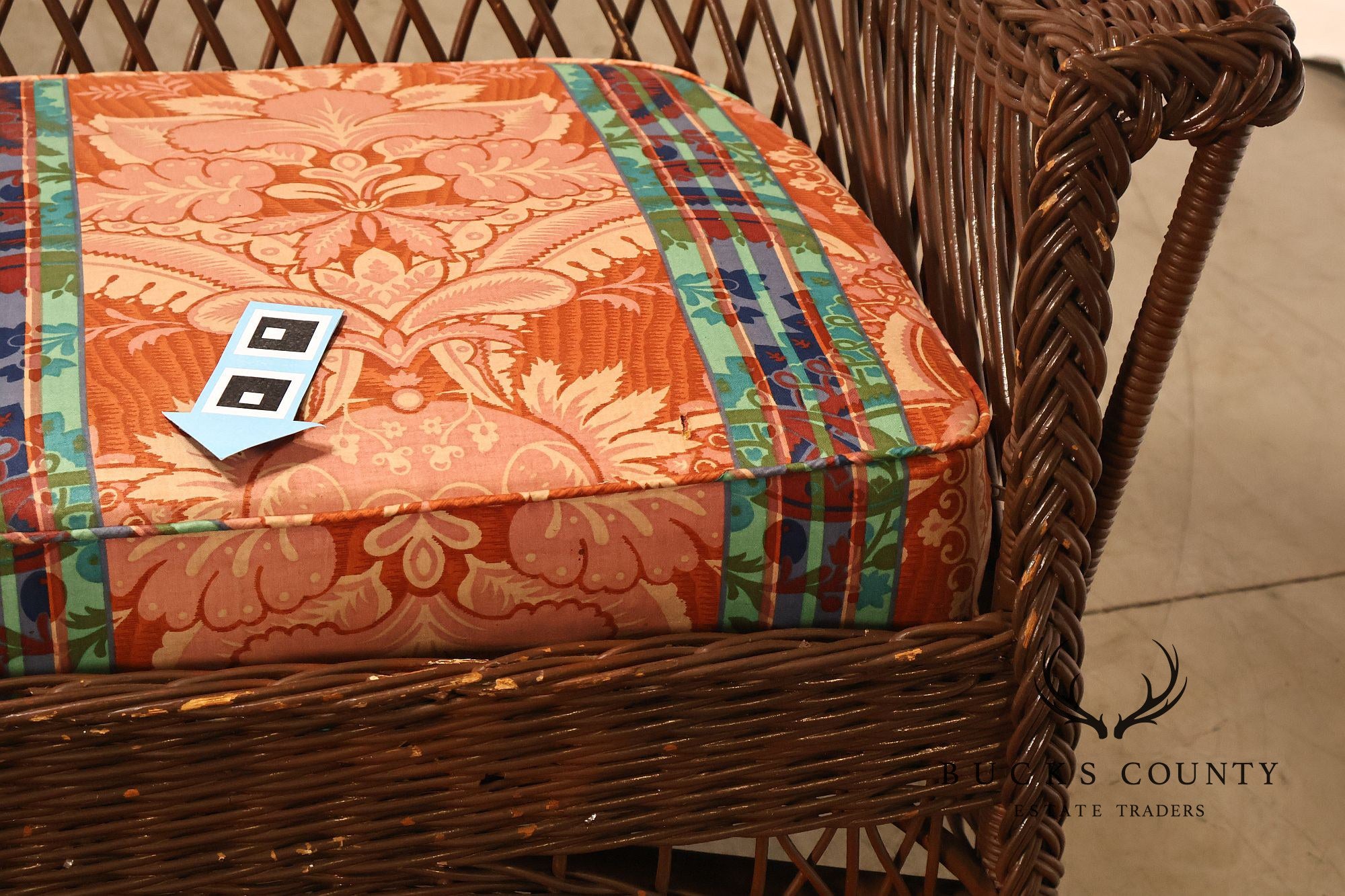 Antique Bar Harbor Style Wicker Sofa