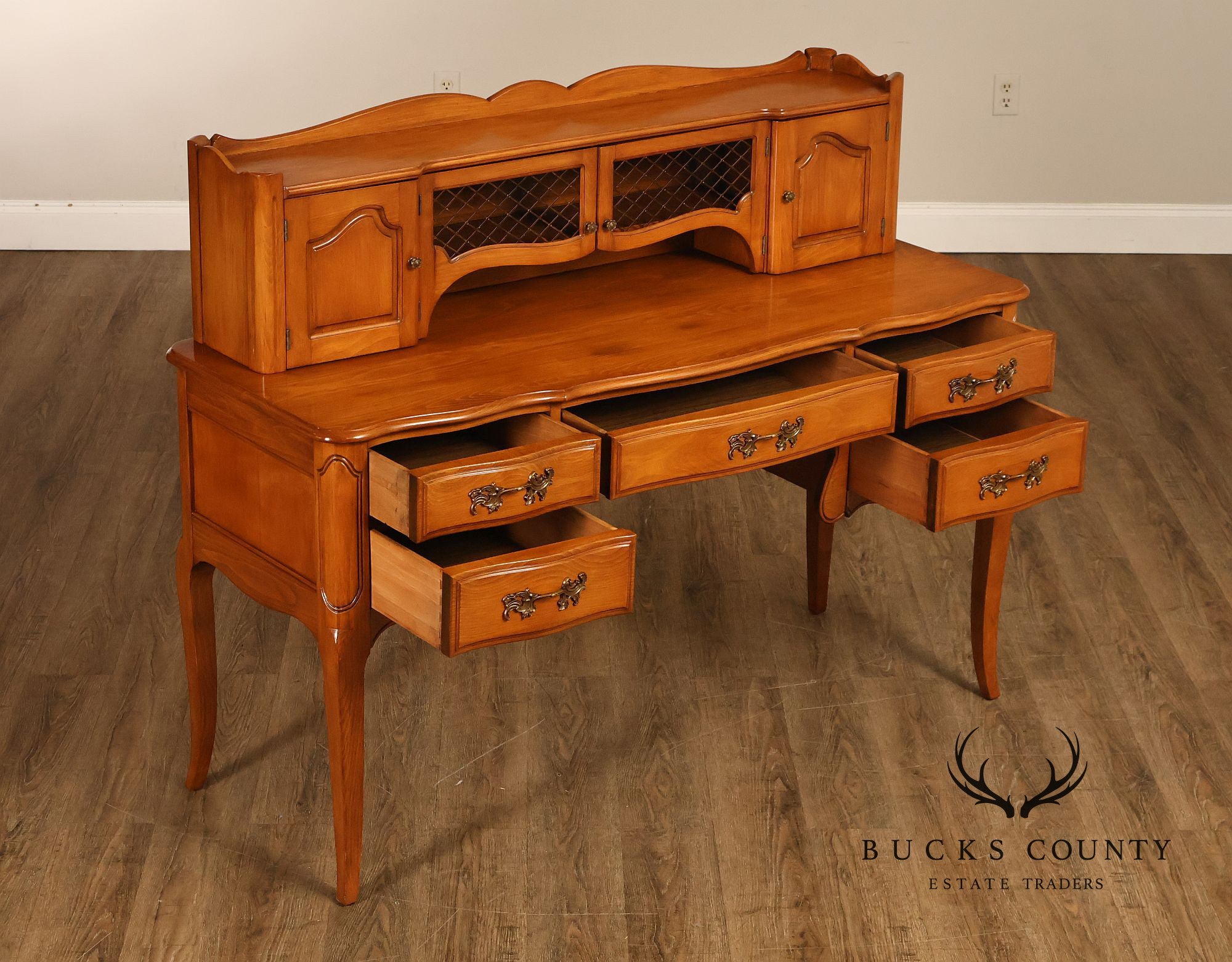 Davis Cabinet Company French Provincial Style Desk With Hutch And Chair