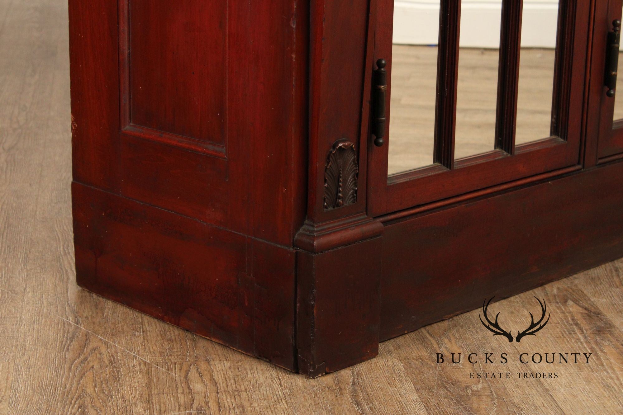 Antique Empire Revival Carved Mahogany Bookcase