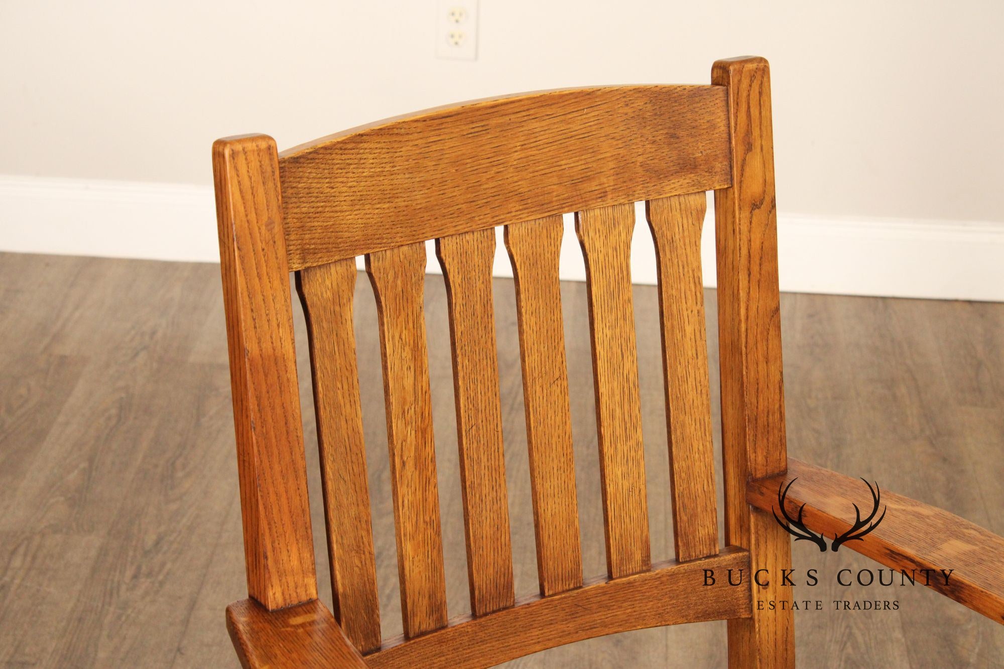 Stickley Mission Collection Oak and Leather Cottage Armchair