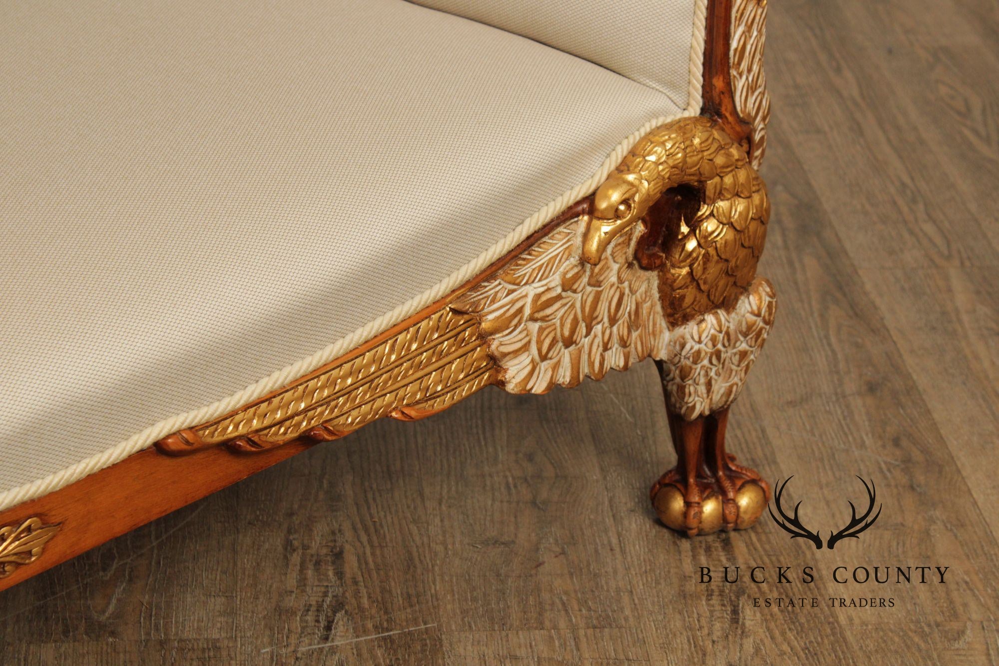 Italian Empire Gilt Carved Eagle Bench