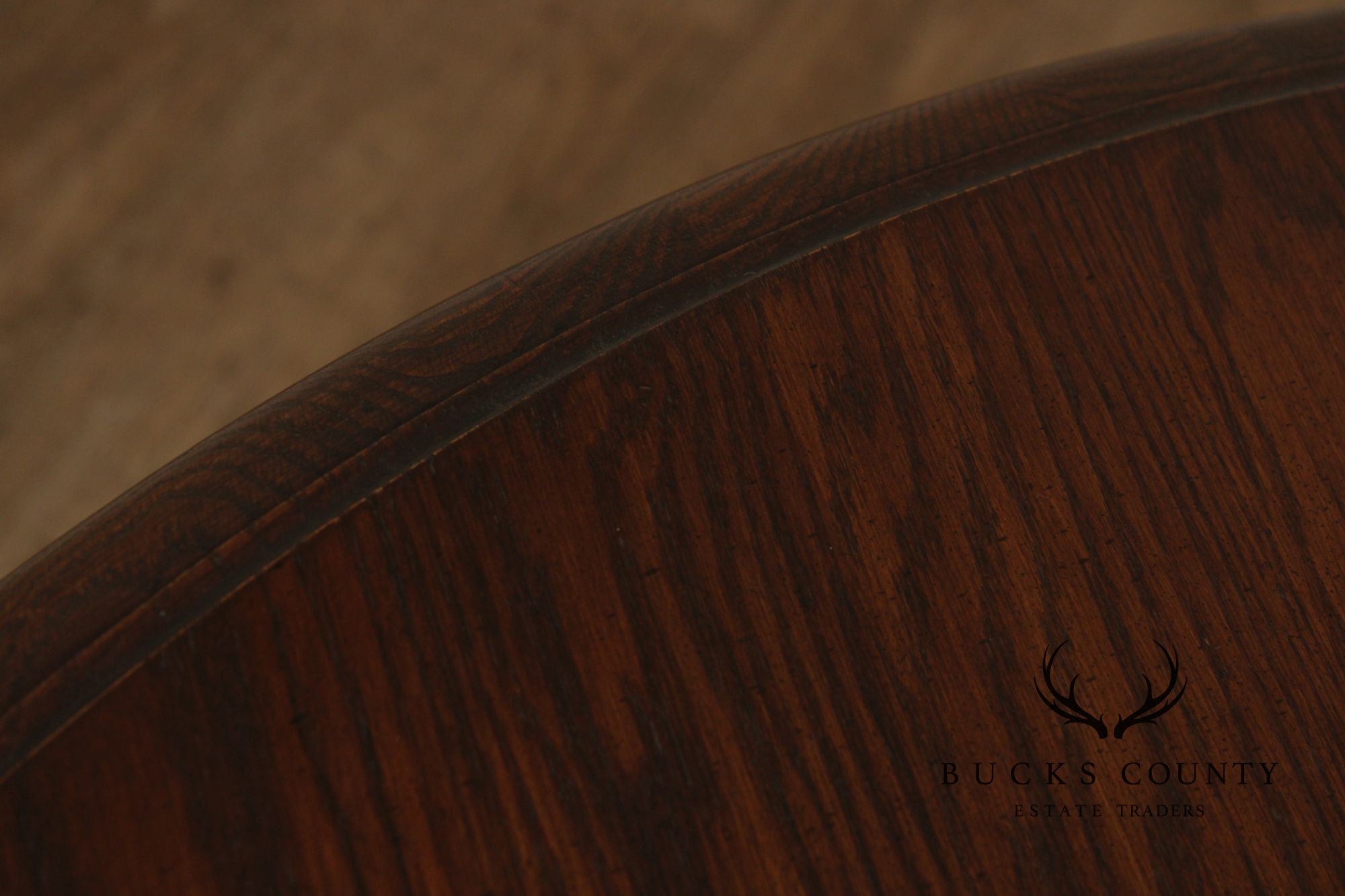 Conant Ball Round Oak Single Pedestal Dining Table With Two Leaves