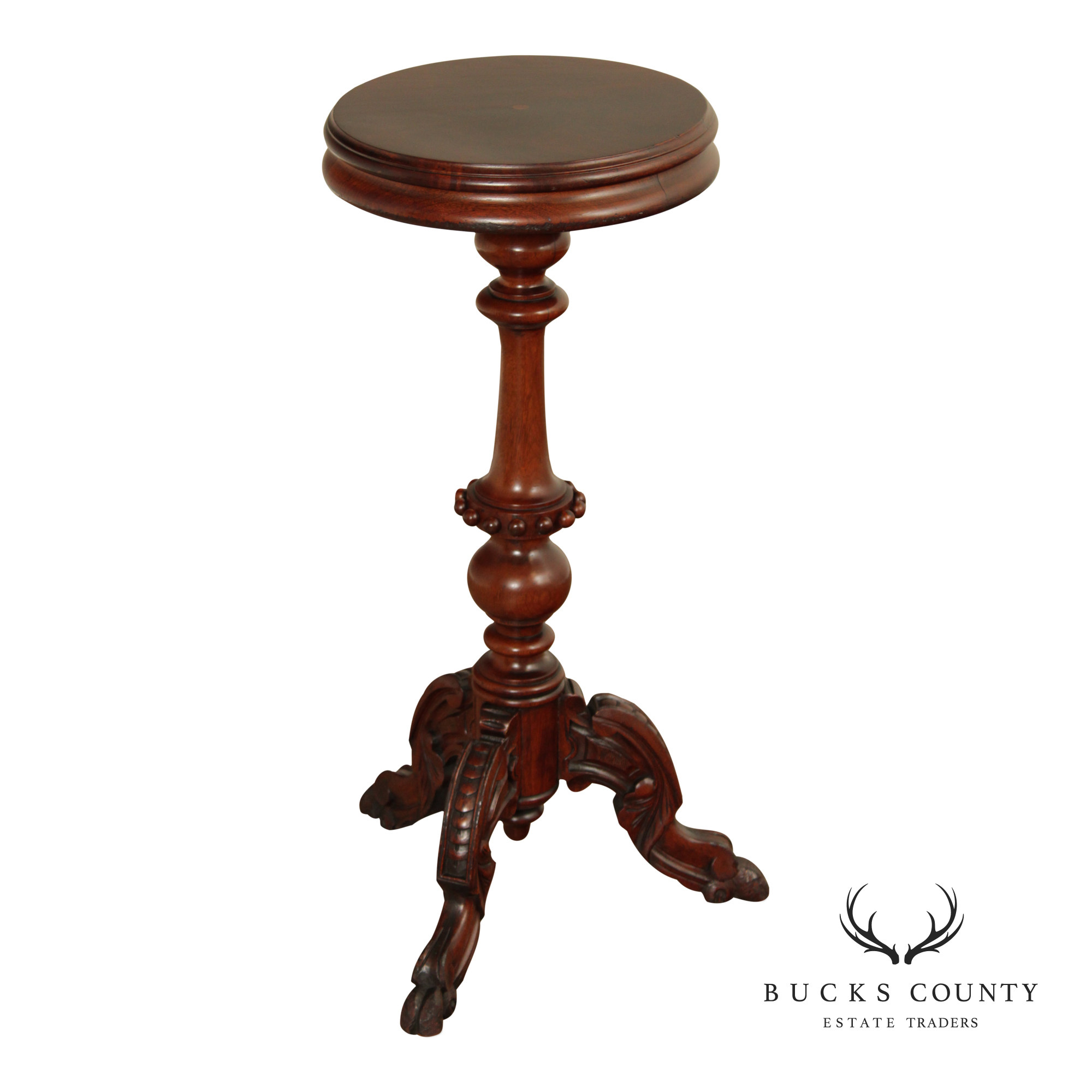 Antique Victorian Walnut Pedestal Plant Stand