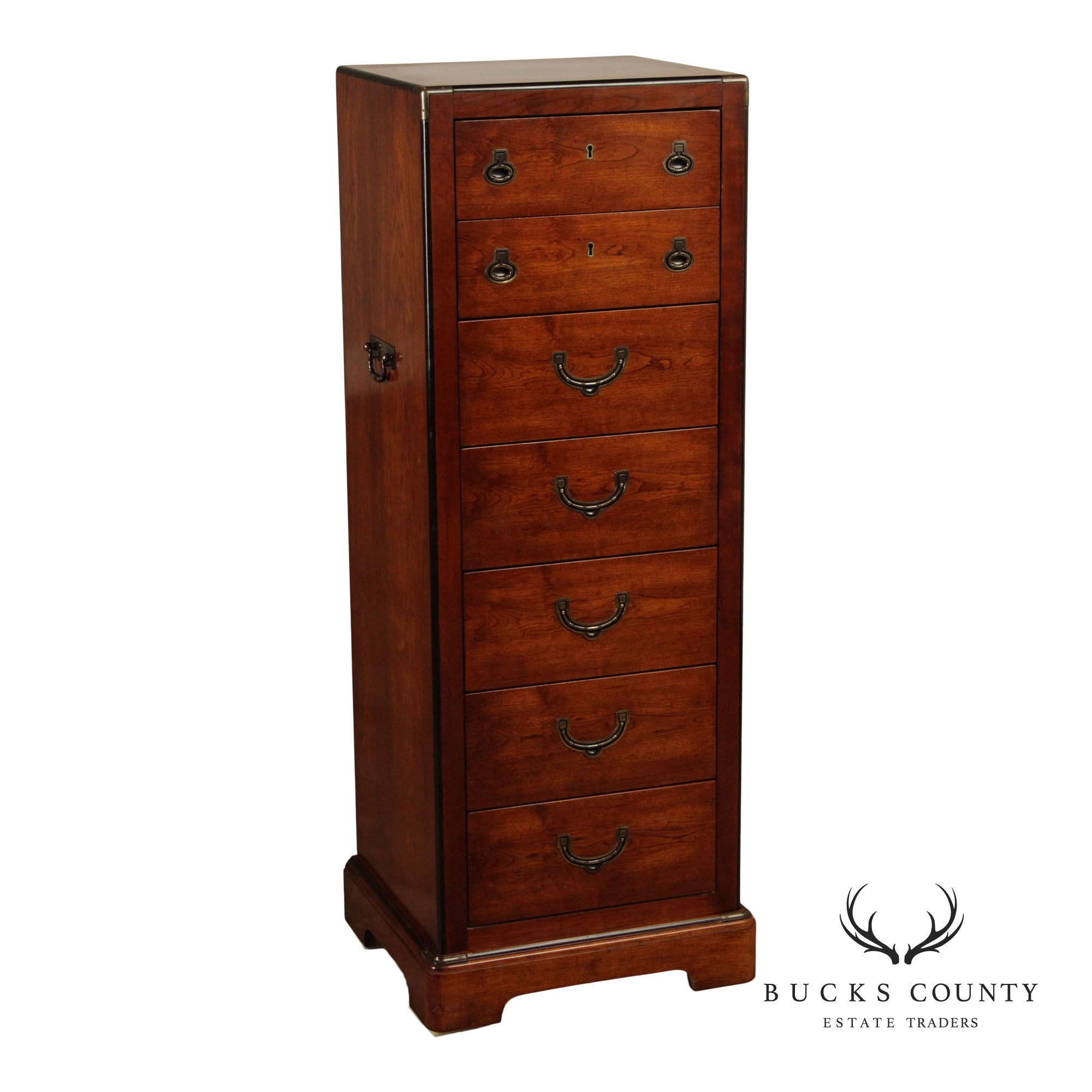 National Mt. Airy Campaign Style Cherry Tall Lingerie Chest