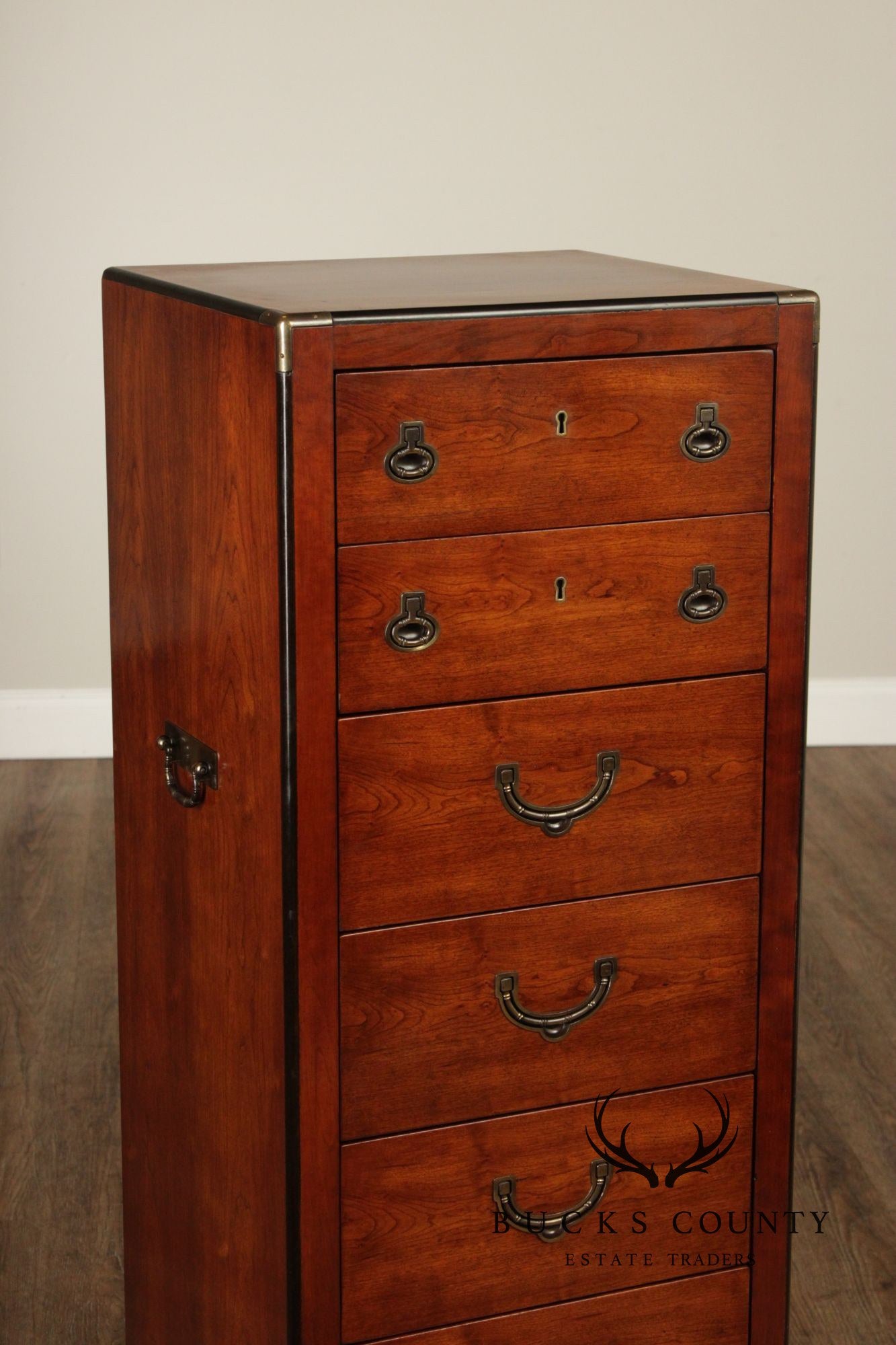 National Mt. Airy Campaign Style Cherry Tall Lingerie Chest