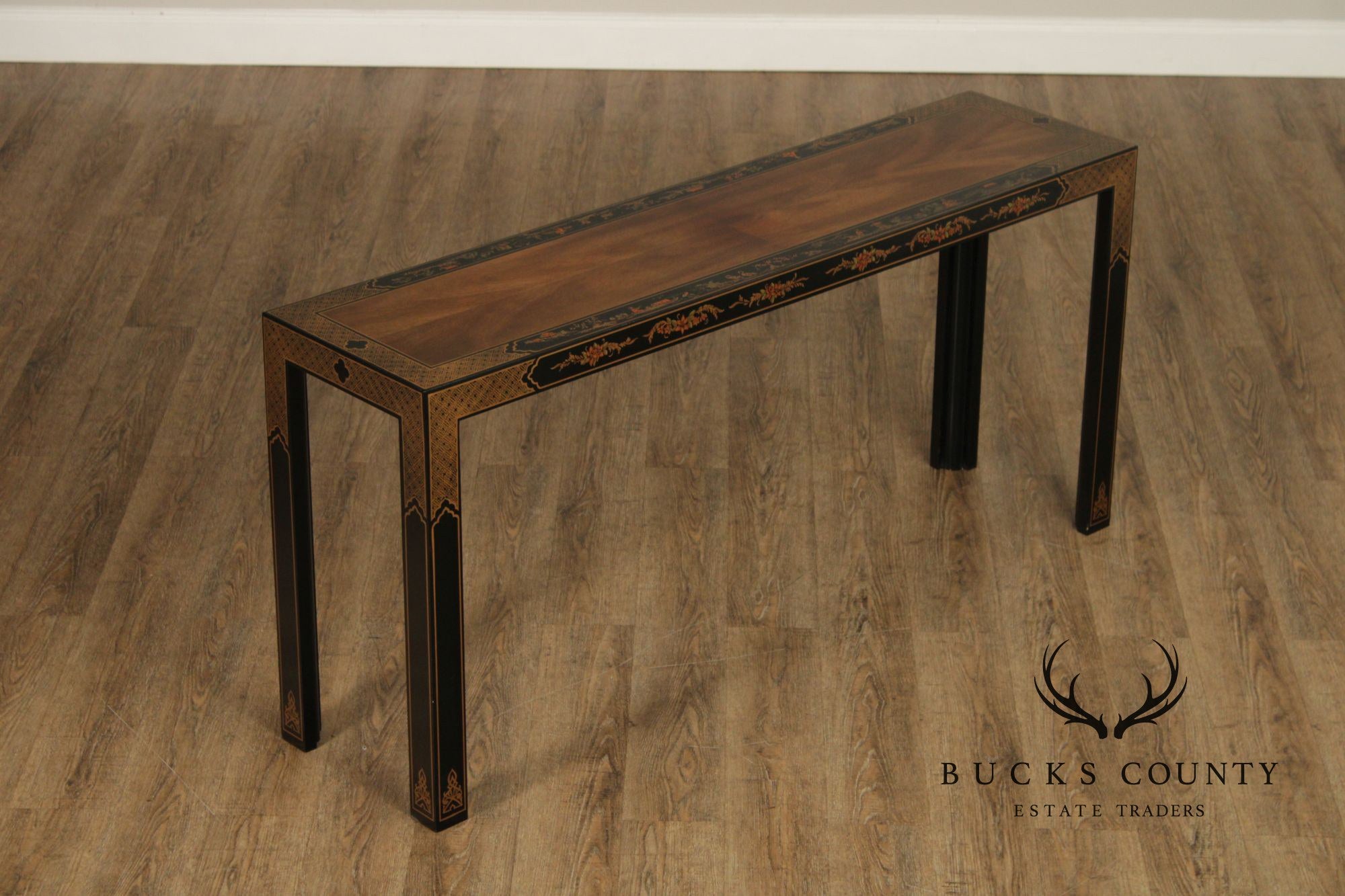 Drexel Chinoiserie Paint Decorated Asian Style Console Table