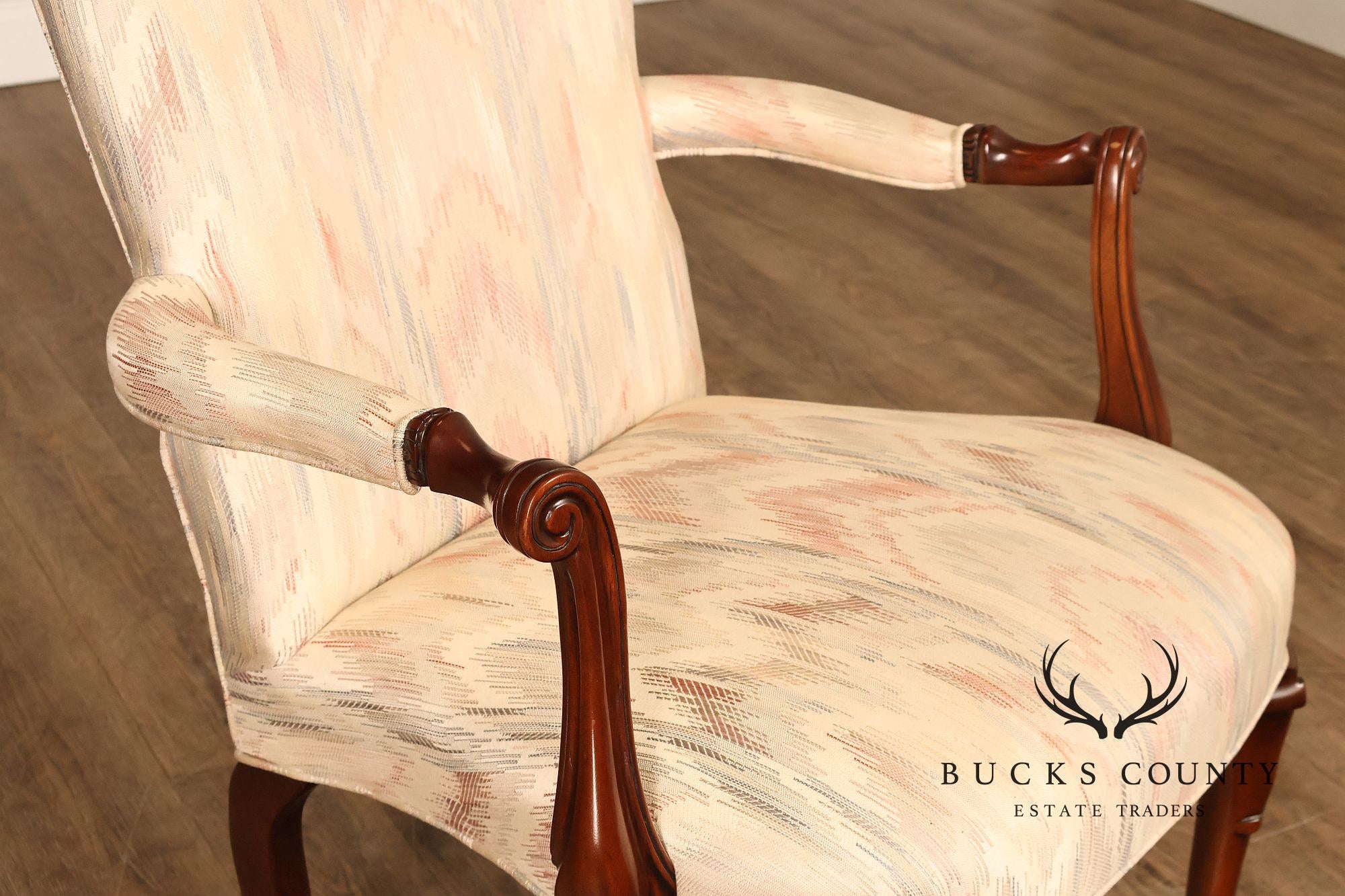 Southwood Queen Anne Style Pair of Mahogany Armchairs