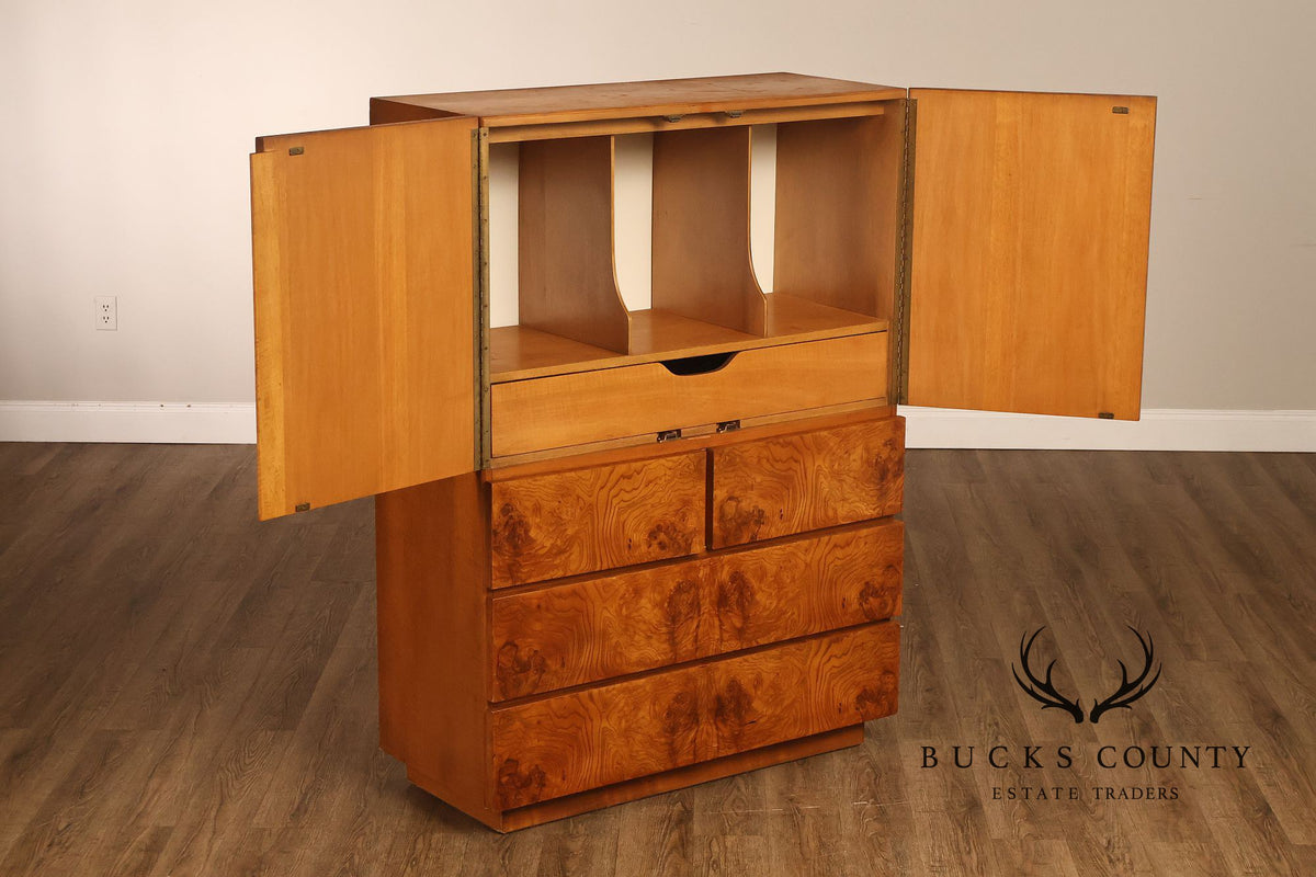 Lane Mid Century Modern Burlwood Armoire
