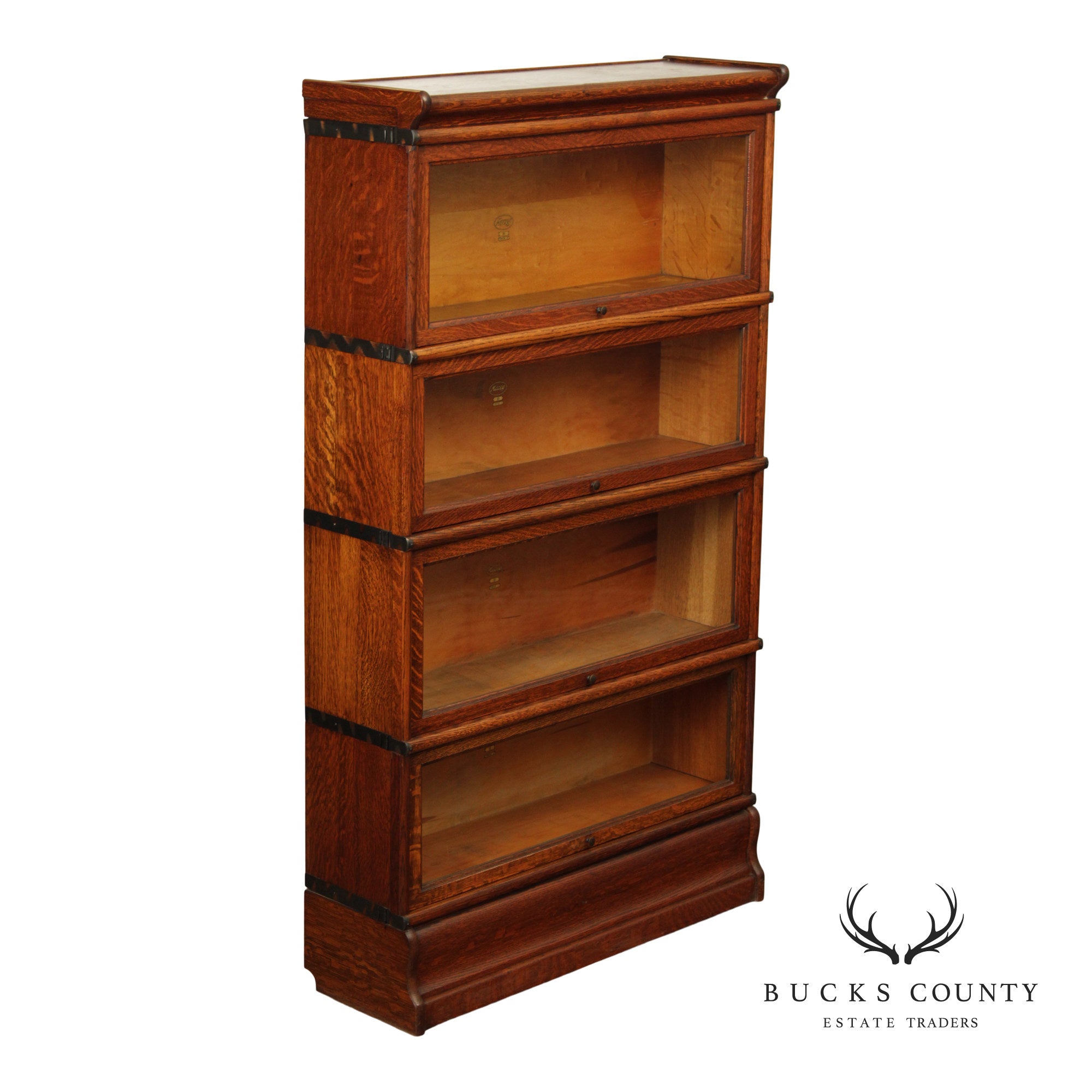 Antique Macey Mission Oak Four Stack Barrister Bookcase