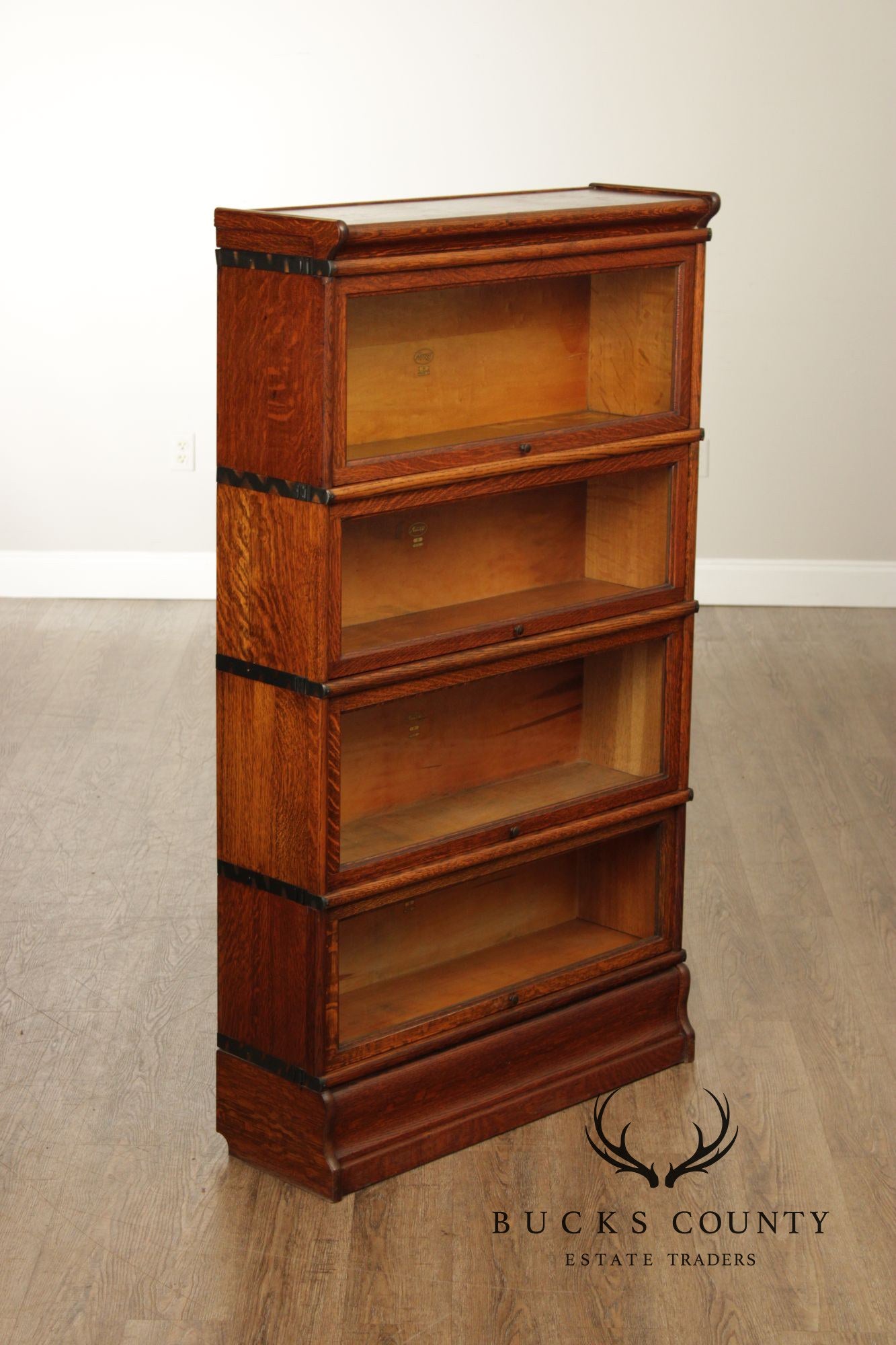 Antique Macey Mission Oak Four Stack Barrister Bookcase