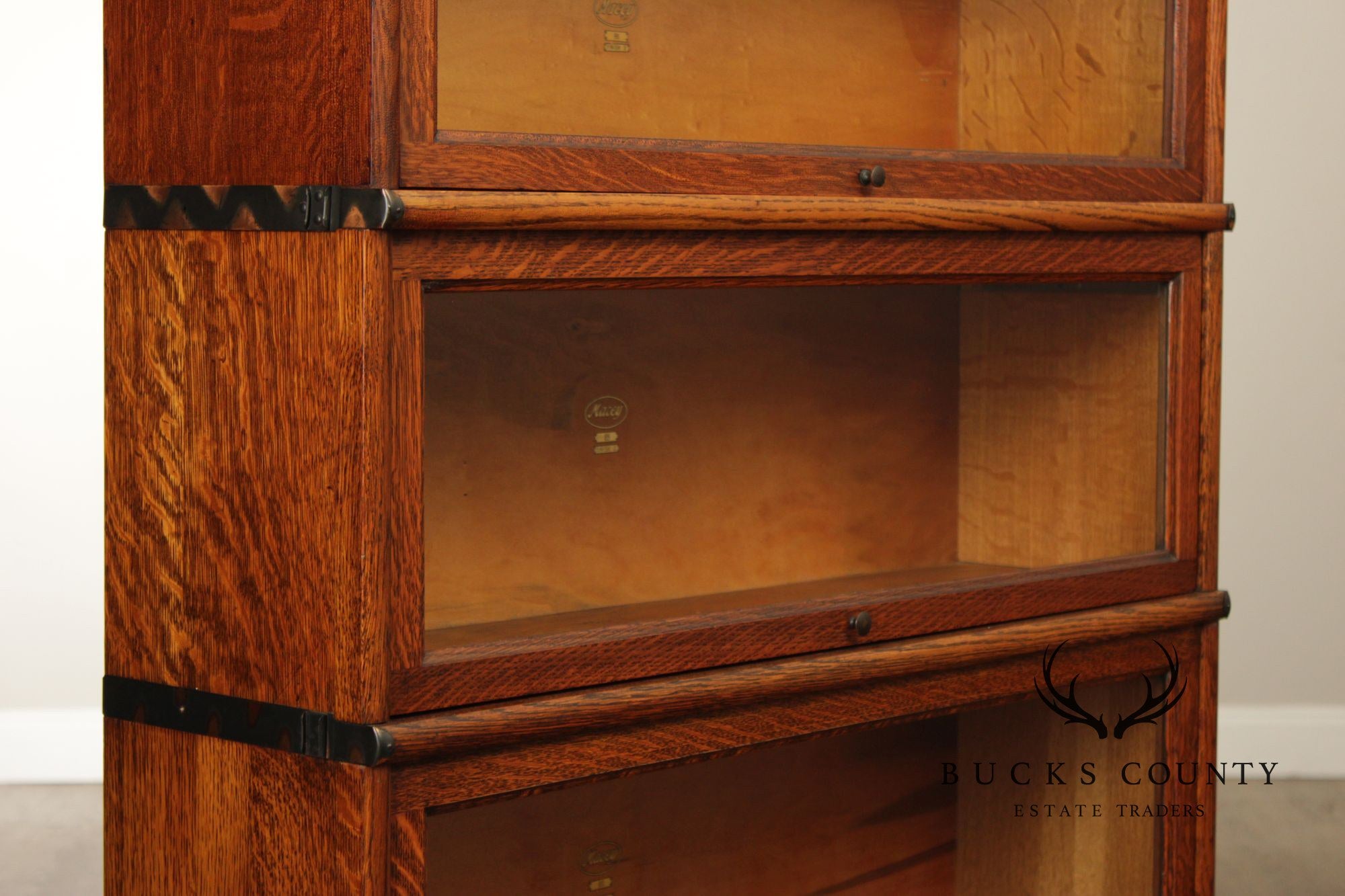 Antique Macey Mission Oak Four Stack Barrister Bookcase