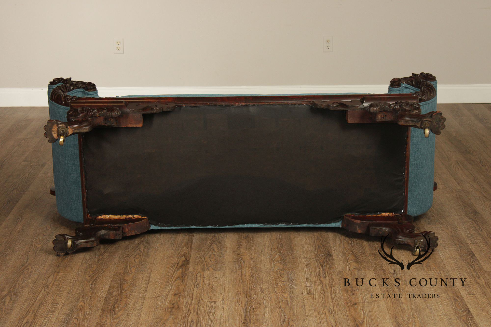 Antique American Classical Carved Mahogany Sofa